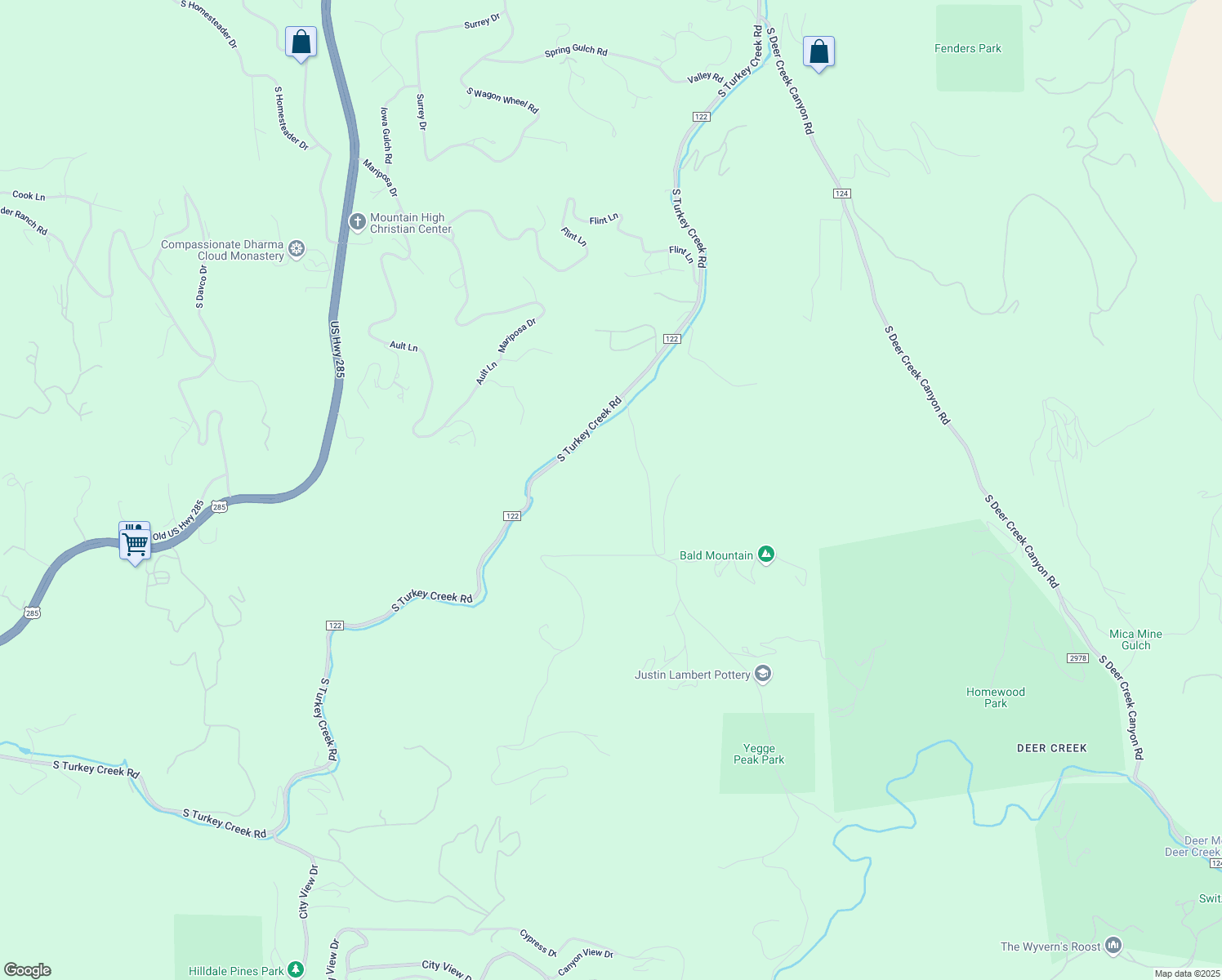 map of restaurants, bars, coffee shops, grocery stores, and more near 8977 Jennings Road in Morrison