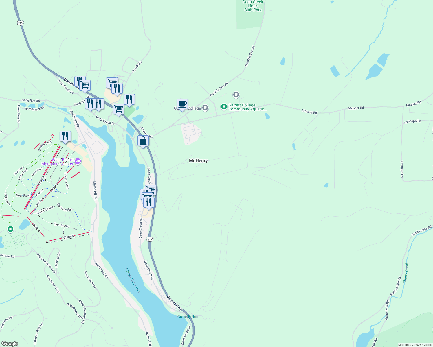 map of restaurants, bars, coffee shops, grocery stores, and more near 726 Sunset Ridge Drive in McHenry
