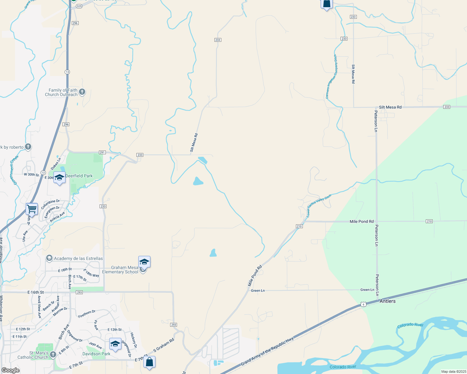 map of restaurants, bars, coffee shops, grocery stores, and more near in Rifle