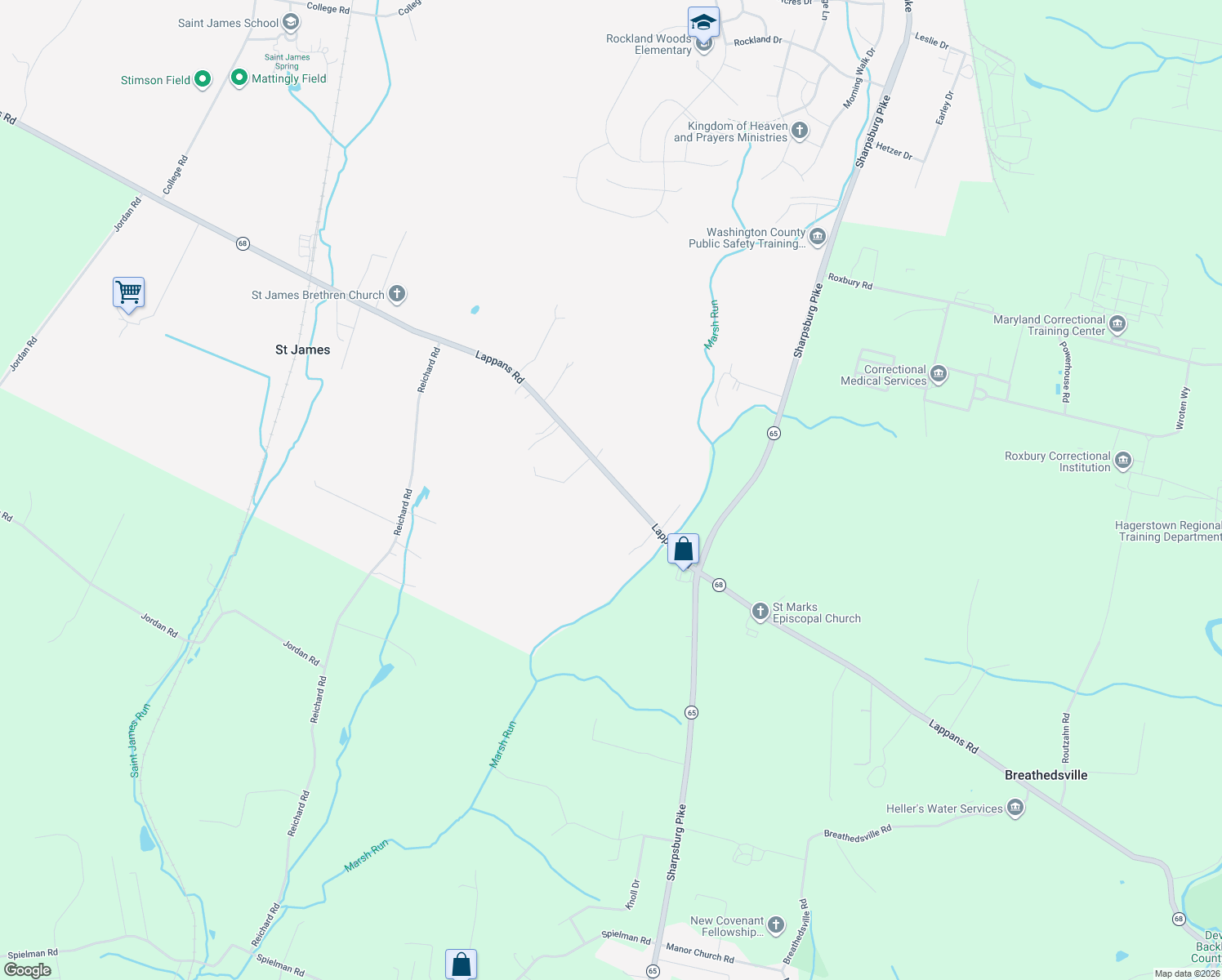 map of restaurants, bars, coffee shops, grocery stores, and more near 18045 Lappans Road in Fairplay