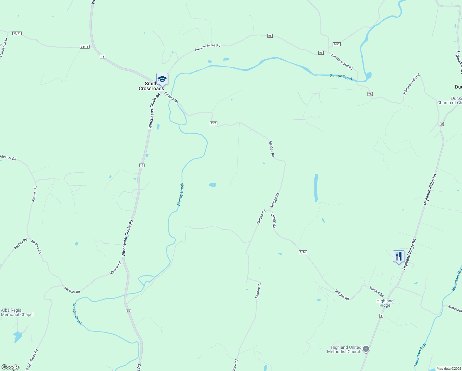 map of restaurants, bars, coffee shops, grocery stores, and more near 498 Daveda Court in Berkeley Springs
