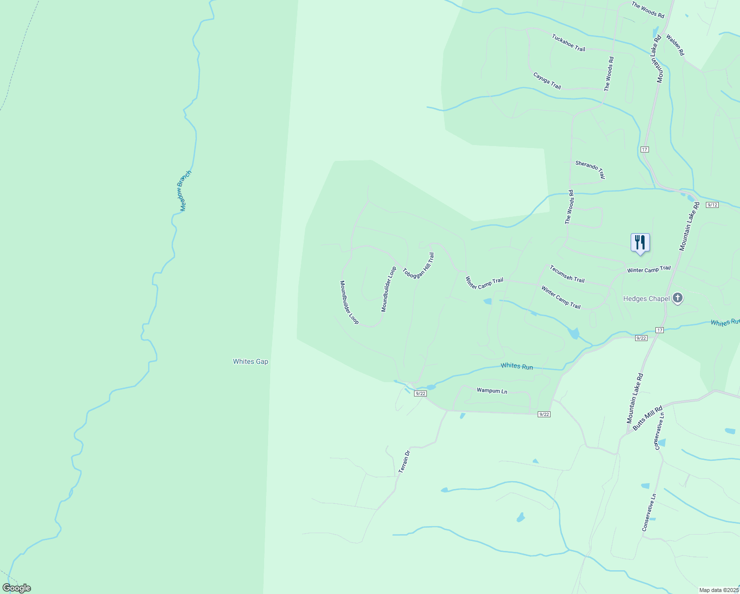 map of restaurants, bars, coffee shops, grocery stores, and more near 48 Sachem Hill in Hedgesville