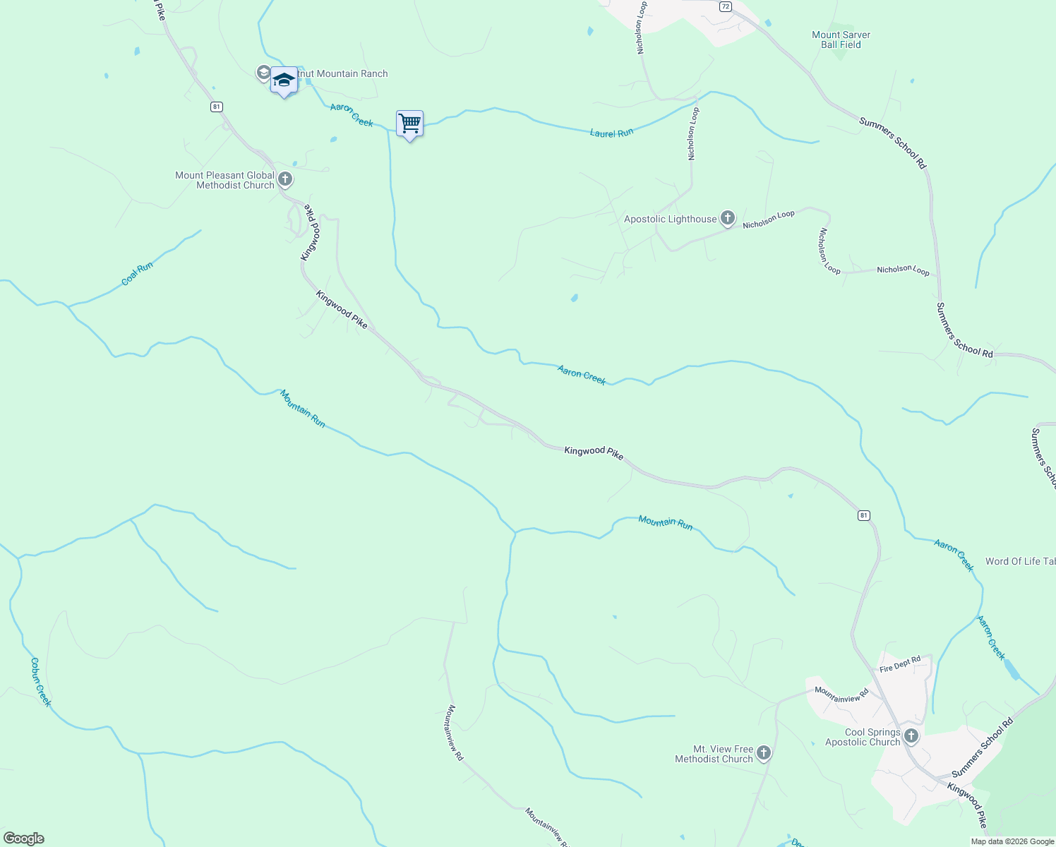 map of restaurants, bars, coffee shops, grocery stores, and more near 1905 County Route 81 in Morgantown