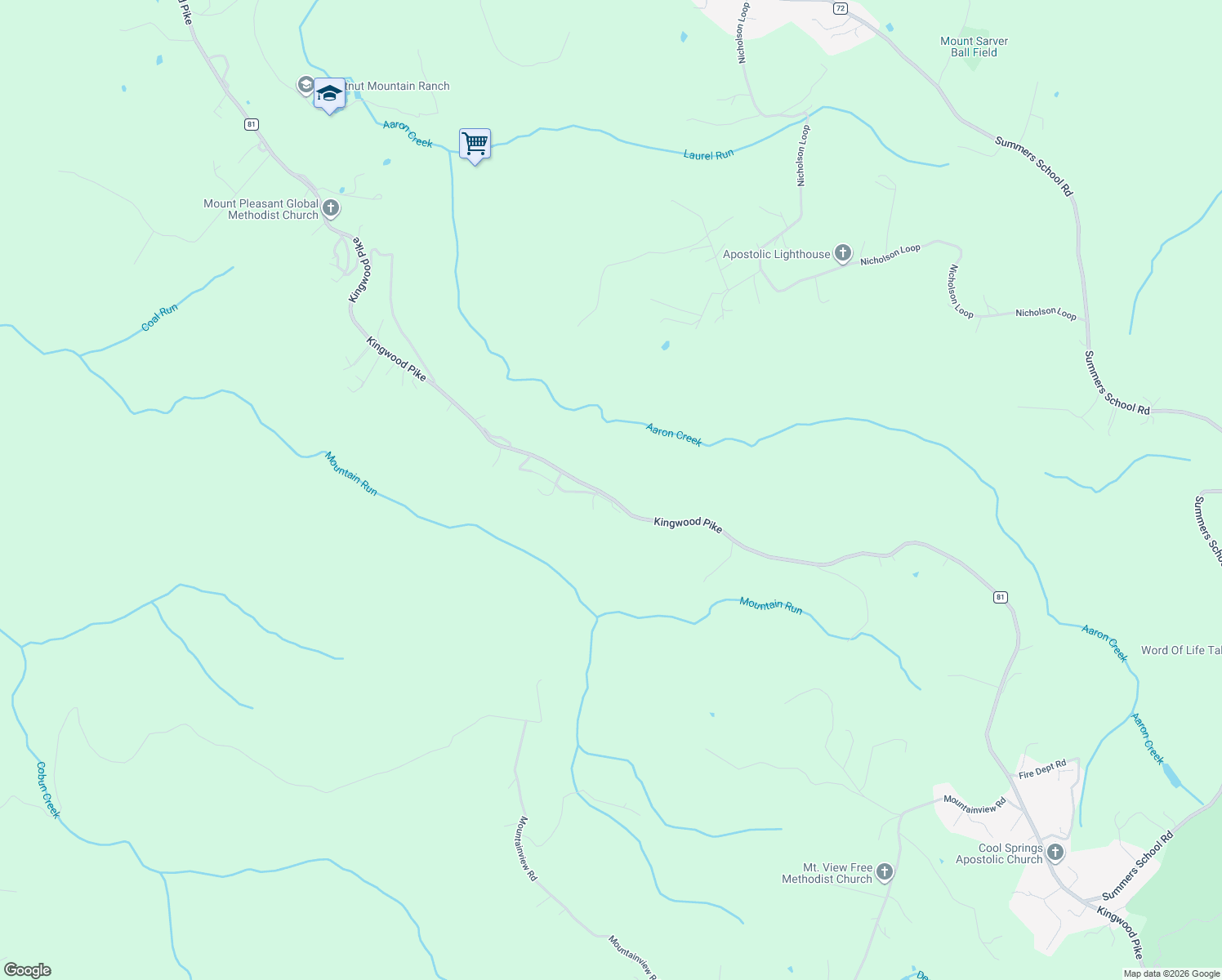 map of restaurants, bars, coffee shops, grocery stores, and more near 1905 County Route 81 in Morgantown