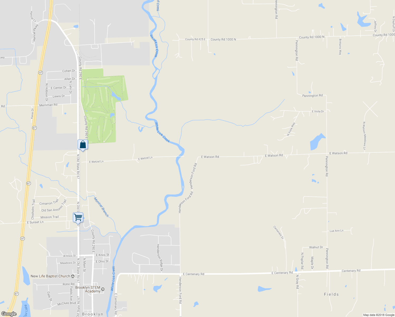 map of restaurants, bars, coffee shops, grocery stores, and more near Watson Road in Mooresville