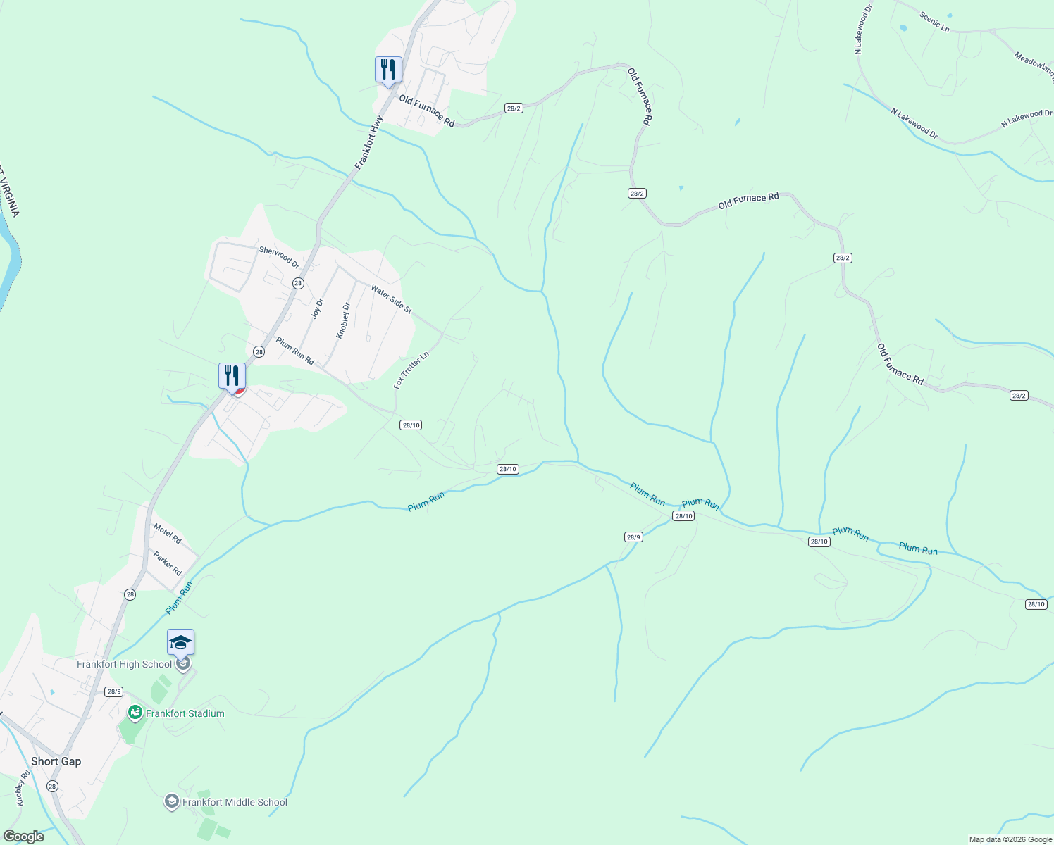 map of restaurants, bars, coffee shops, grocery stores, and more near 72 Corey Lane in Ridgeley