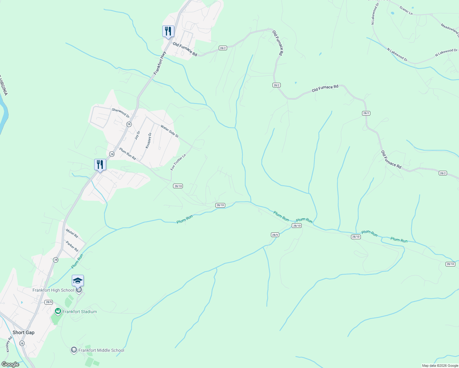 map of restaurants, bars, coffee shops, grocery stores, and more near 72 Corey Lane in Ridgeley
