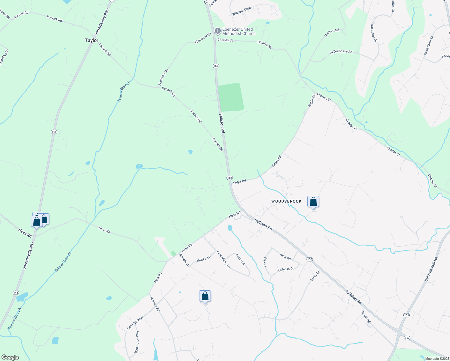 map of restaurants, bars, coffee shops, grocery stores, and more near 3330 Fallston Road in Fallston