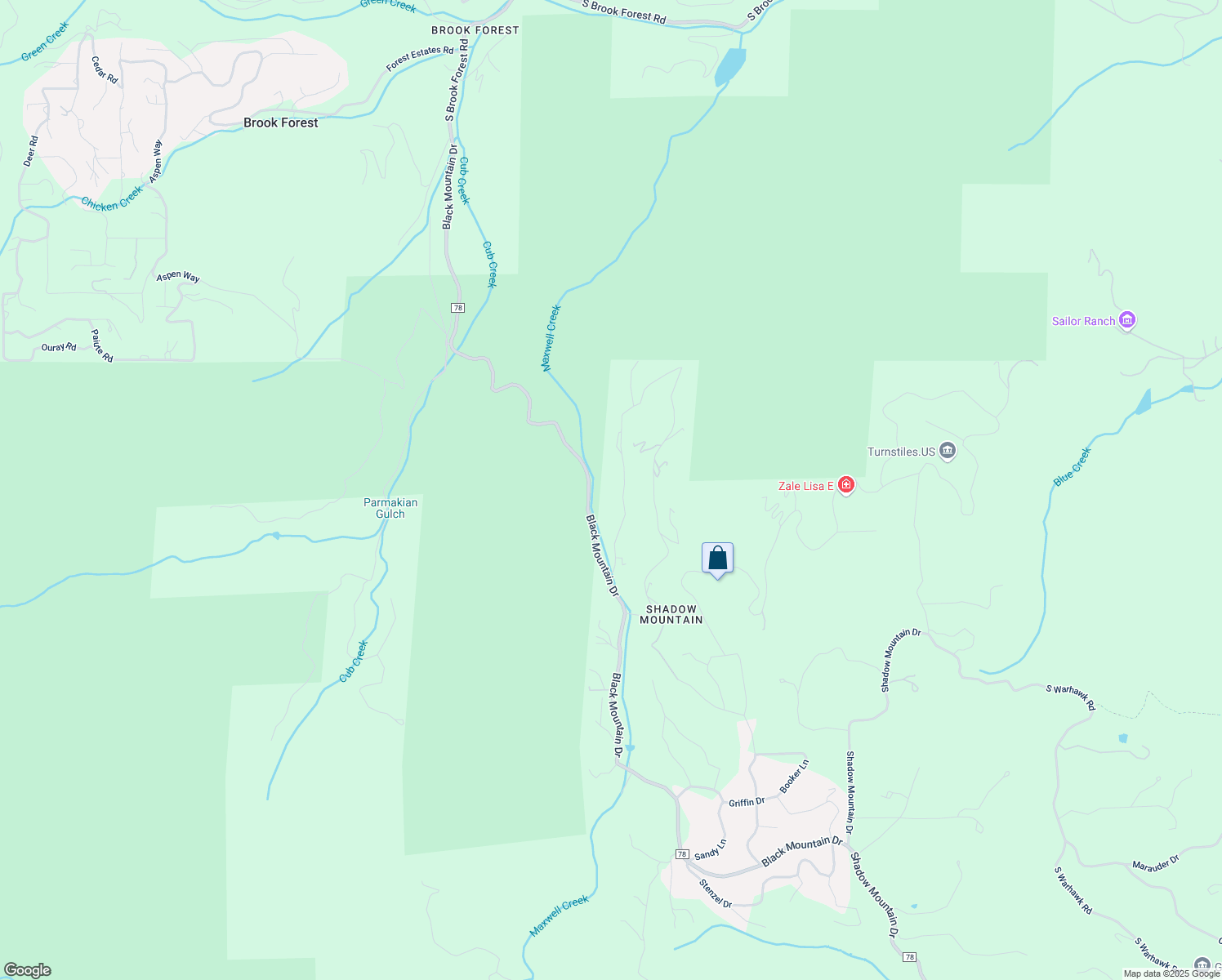 map of restaurants, bars, coffee shops, grocery stores, and more near 8641 London Lane in Conifer
