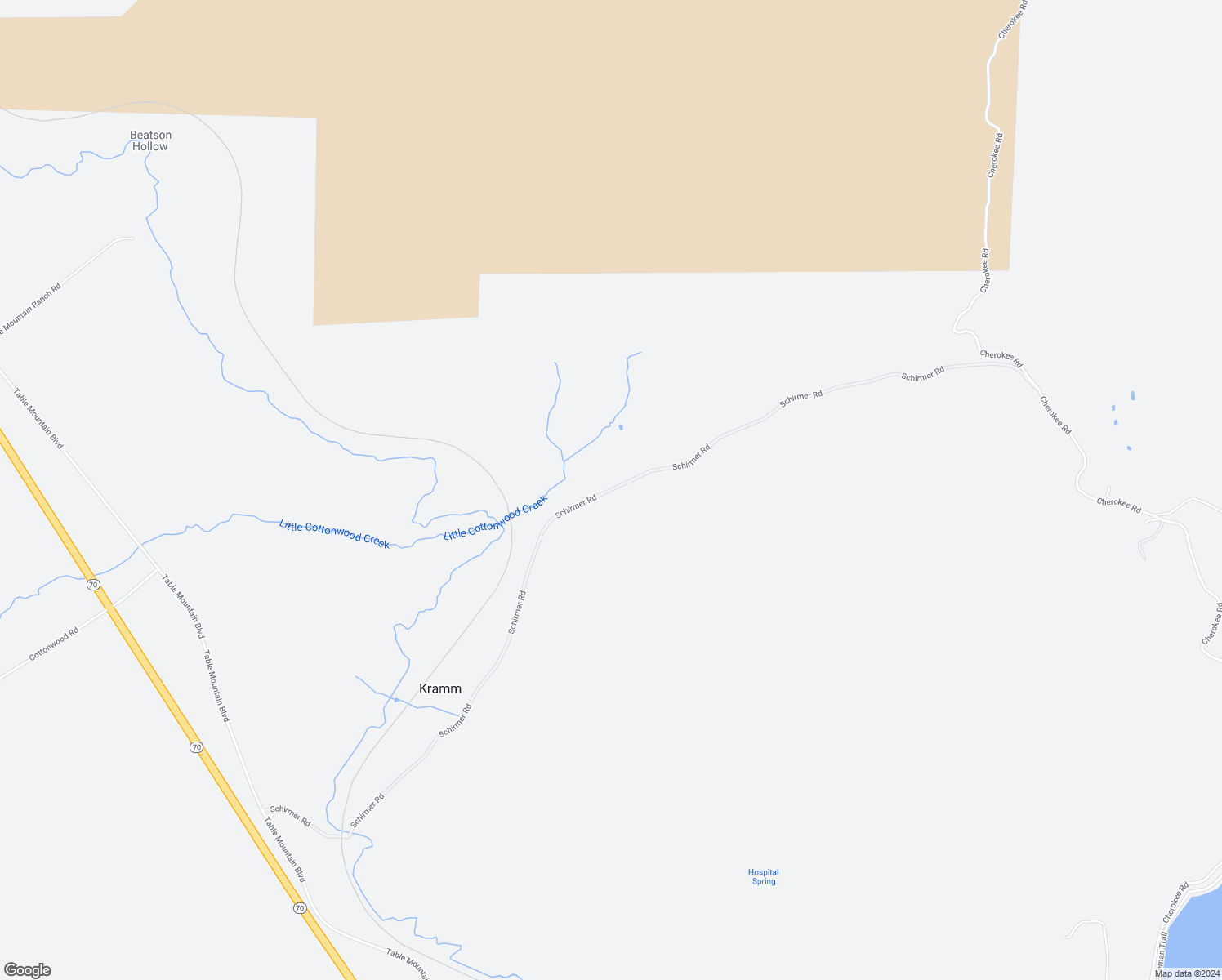 map of restaurants, bars, coffee shops, grocery stores, and more near Schirmer Road in Oroville
