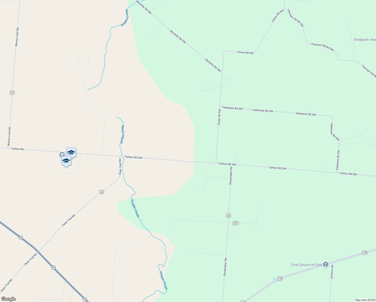 map of restaurants, bars, coffee shops, grocery stores, and more near 11350 Tarlton Road in Circleville