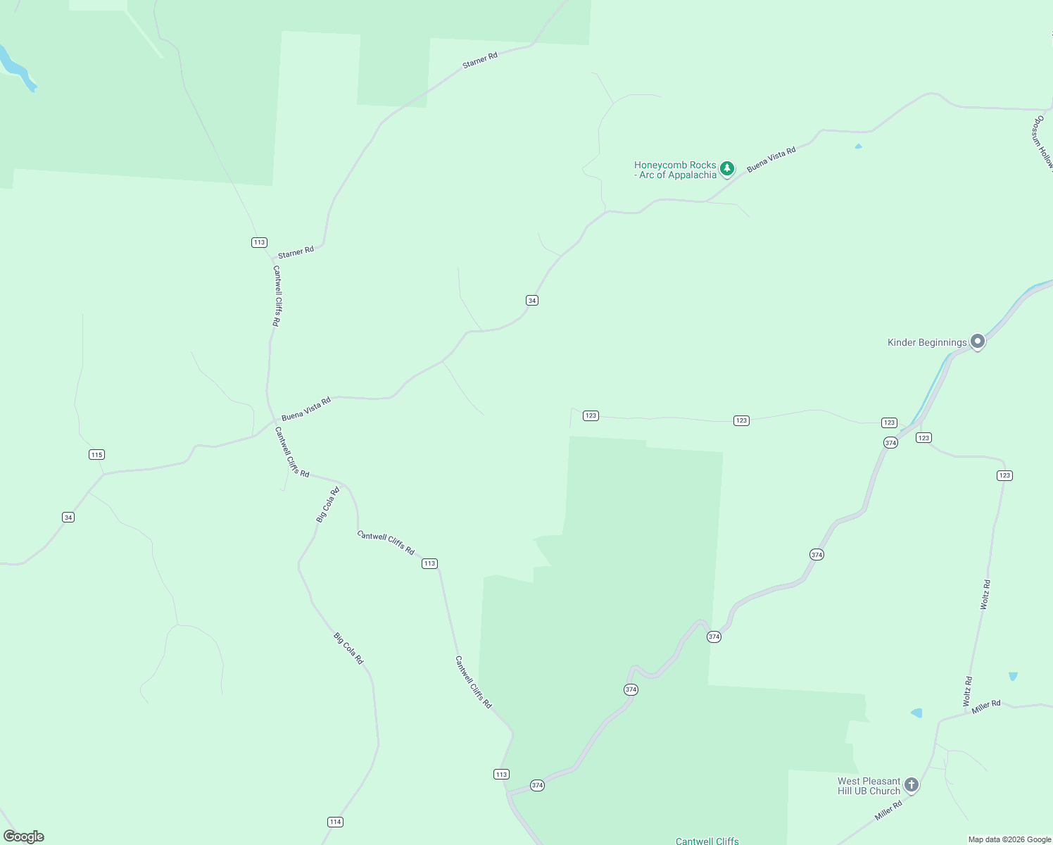 map of restaurants, bars, coffee shops, grocery stores, and more near 12001 West Buck Run Road in Rockbridge