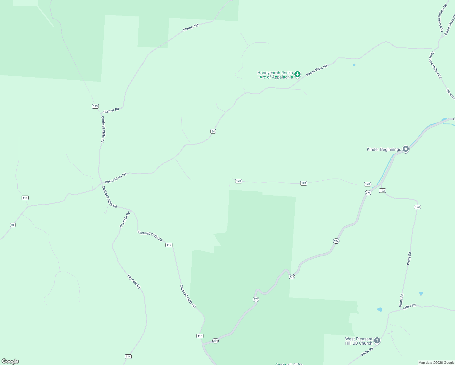 map of restaurants, bars, coffee shops, grocery stores, and more near 12001 West Buck Run Road in Rockbridge
