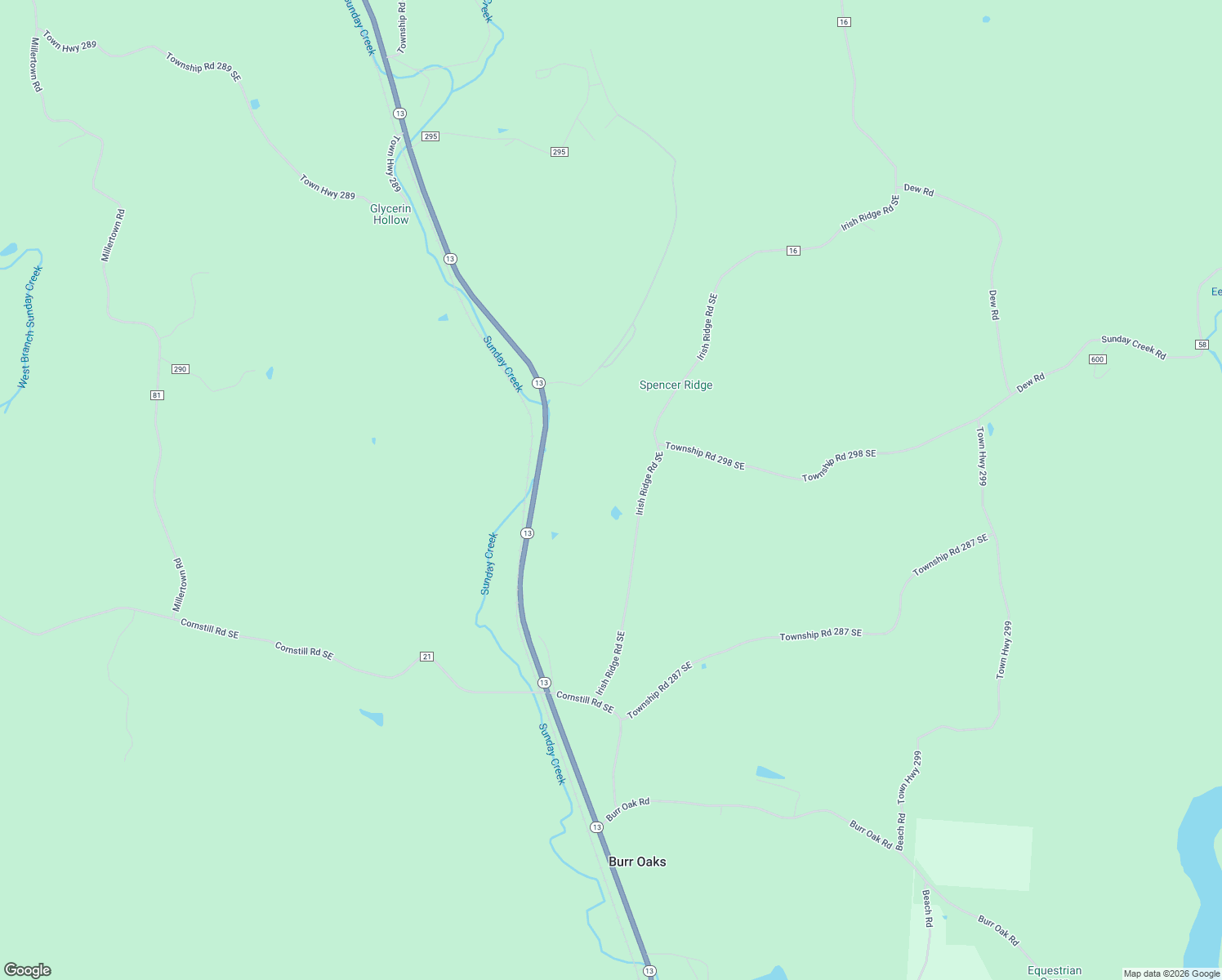 map of restaurants, bars, coffee shops, grocery stores, and more near 10275 Irish Ridge Road Southeast in Glouster