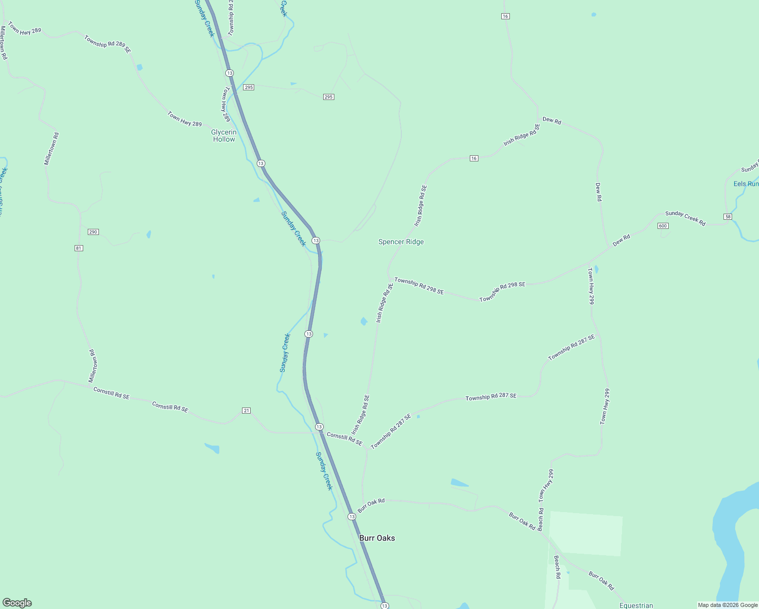 map of restaurants, bars, coffee shops, grocery stores, and more near 10275 Irish Ridge Road Southeast in Glouster