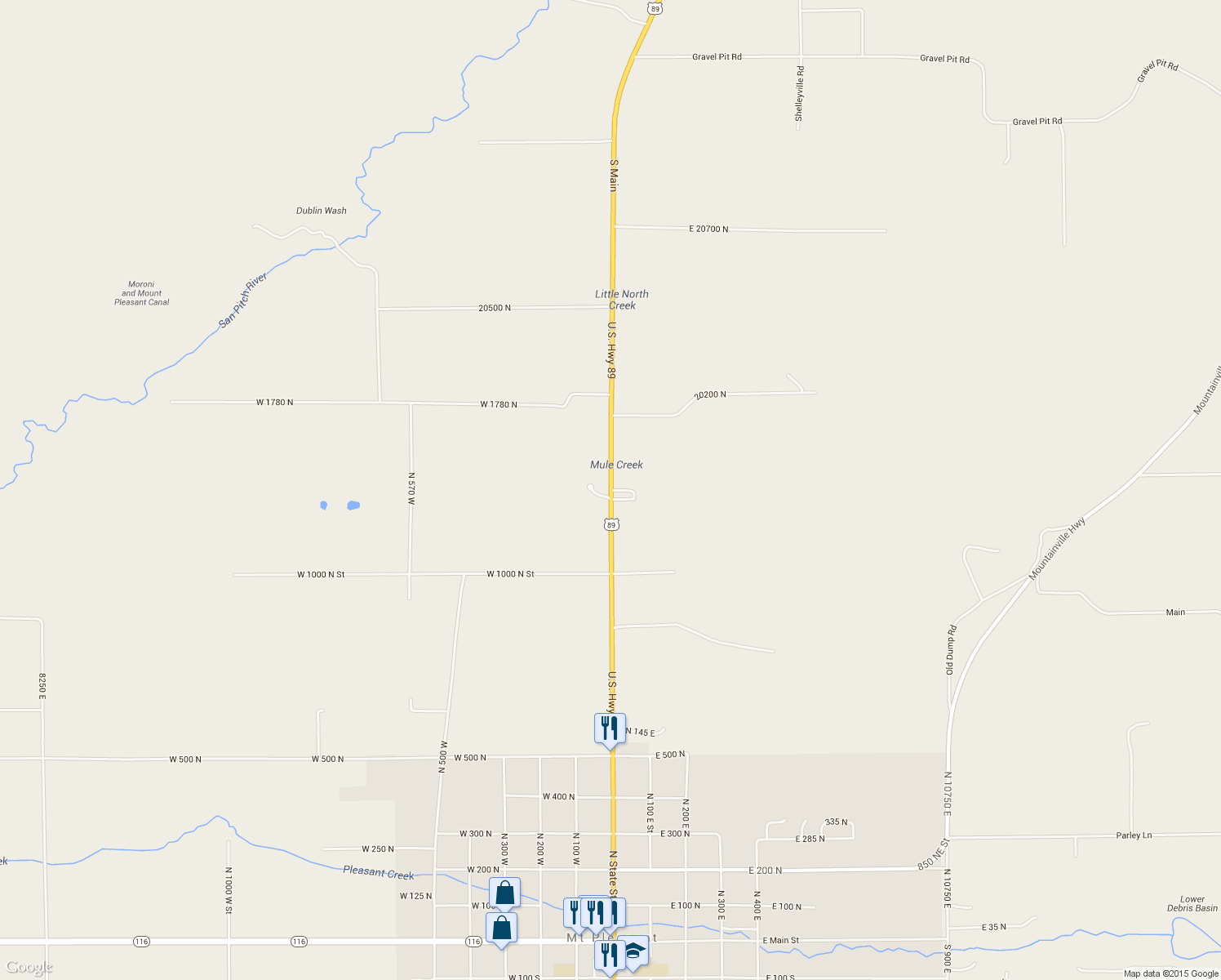 map of restaurants, bars, coffee shops, grocery stores, and more near 1234 North in Mount Pleasant