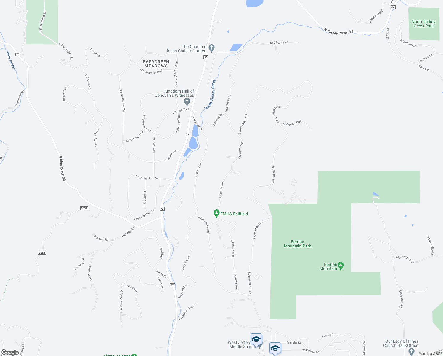 map of restaurants, bars, coffee shops, grocery stores, and more near 8321 South Grizzly Way in Evergreen