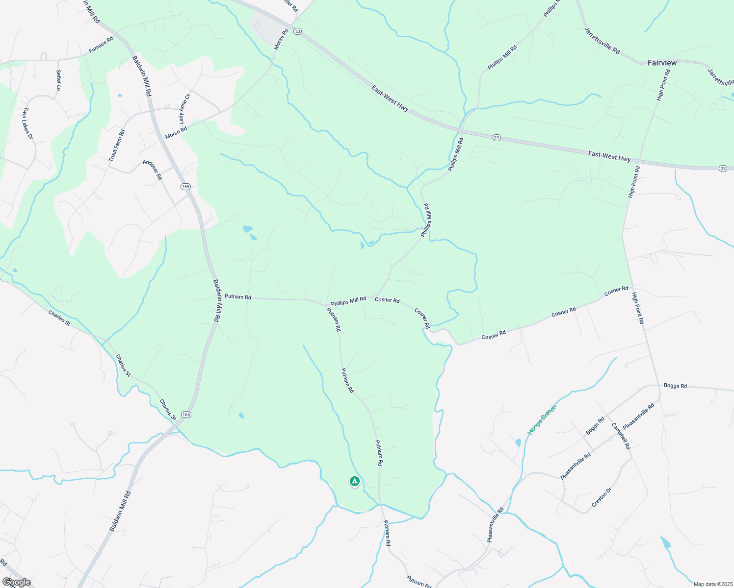 map of restaurants, bars, coffee shops, grocery stores, and more near 1924 Phillips Mill Road in Forest Hill