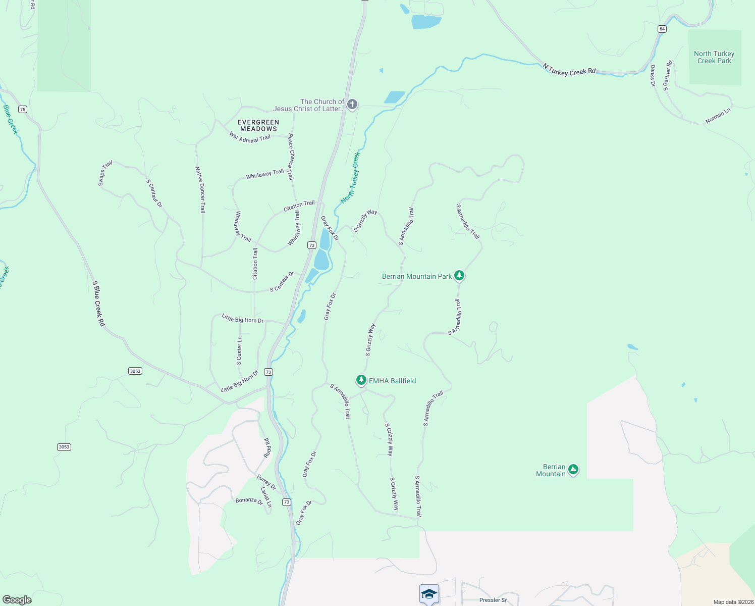 map of restaurants, bars, coffee shops, grocery stores, and more near 27116 Wapiti Drive in Evergreen
