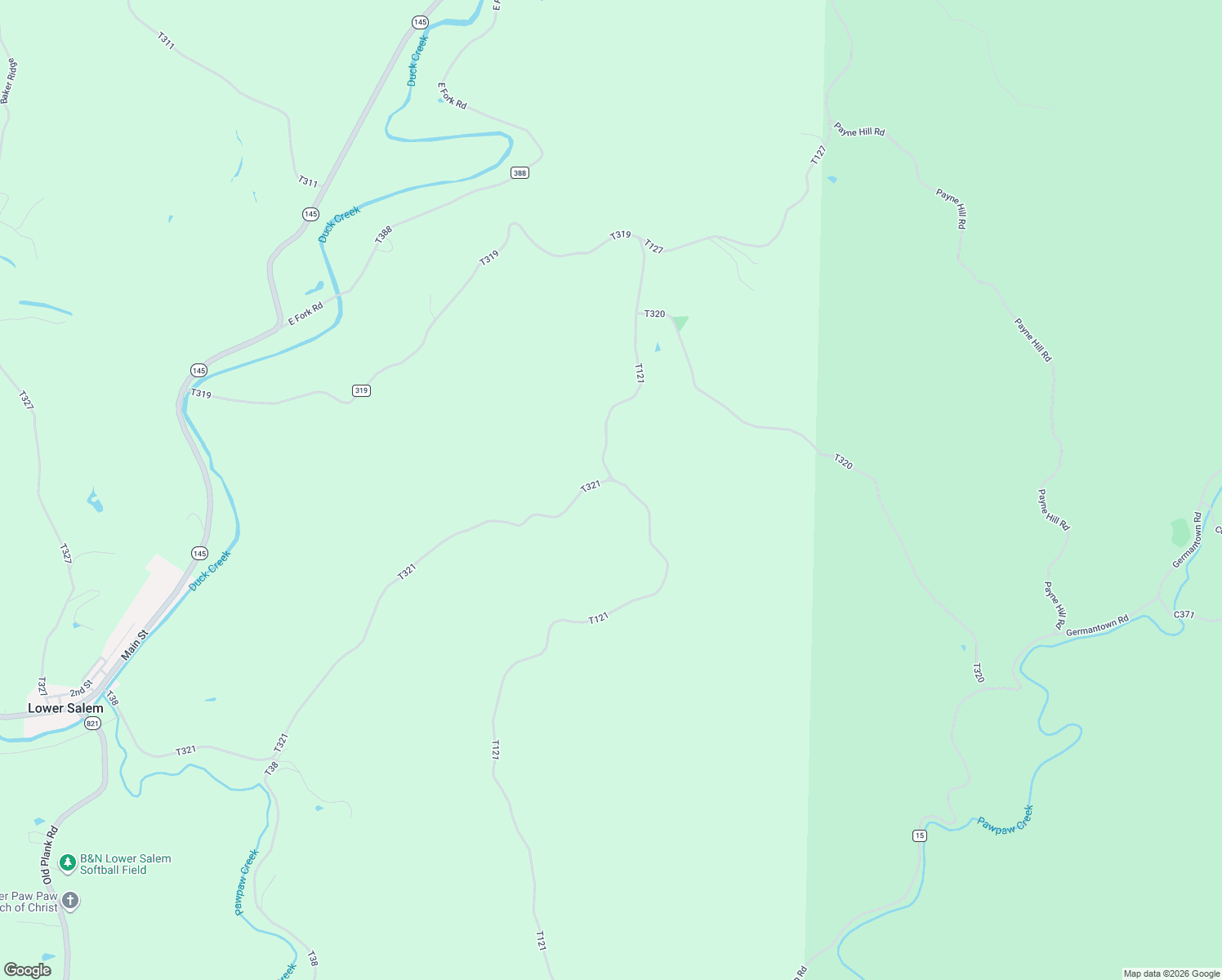 map of restaurants, bars, coffee shops, grocery stores, and more near 2415 Tick Ridge Road in Lower Salem