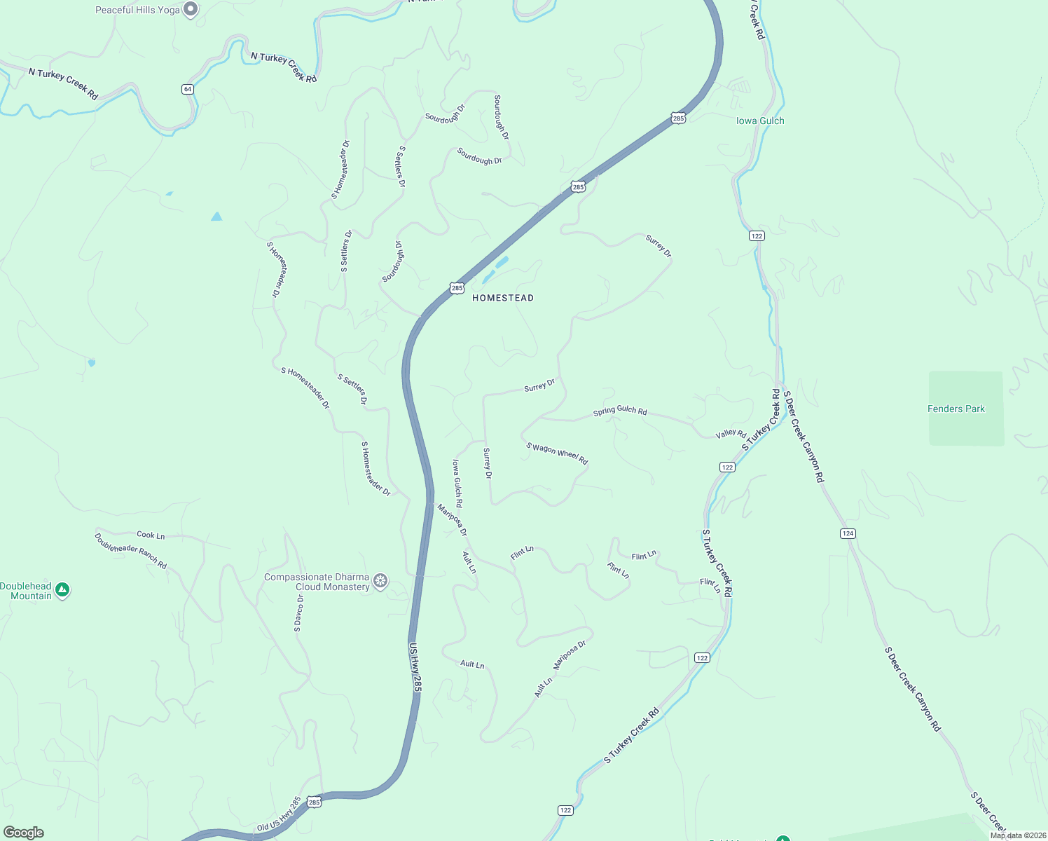 map of restaurants, bars, coffee shops, grocery stores, and more near 8045 South Wagon Wheel Road in Morrison