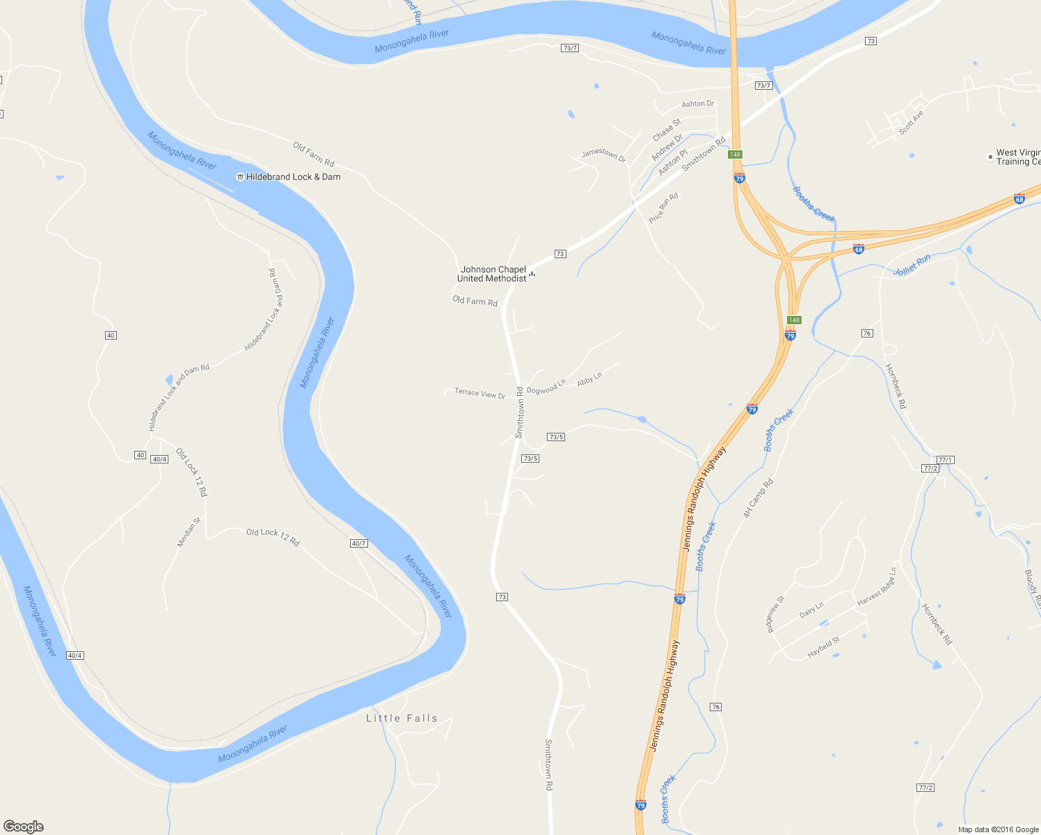 map of restaurants, bars, coffee shops, grocery stores, and more near 852 Smithtown Road in Morgantown