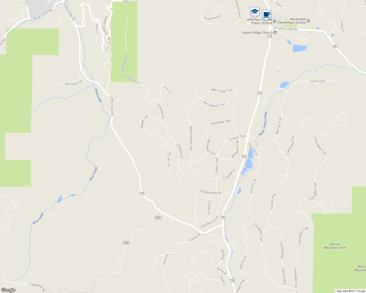 map of restaurants, bars, coffee shops, grocery stores, and more near 7986 South Centaur Drive in Evergreen