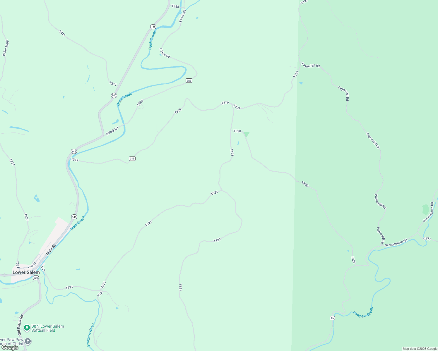map of restaurants, bars, coffee shops, grocery stores, and more near 2415 Tick Ridge Road in Lower Salem