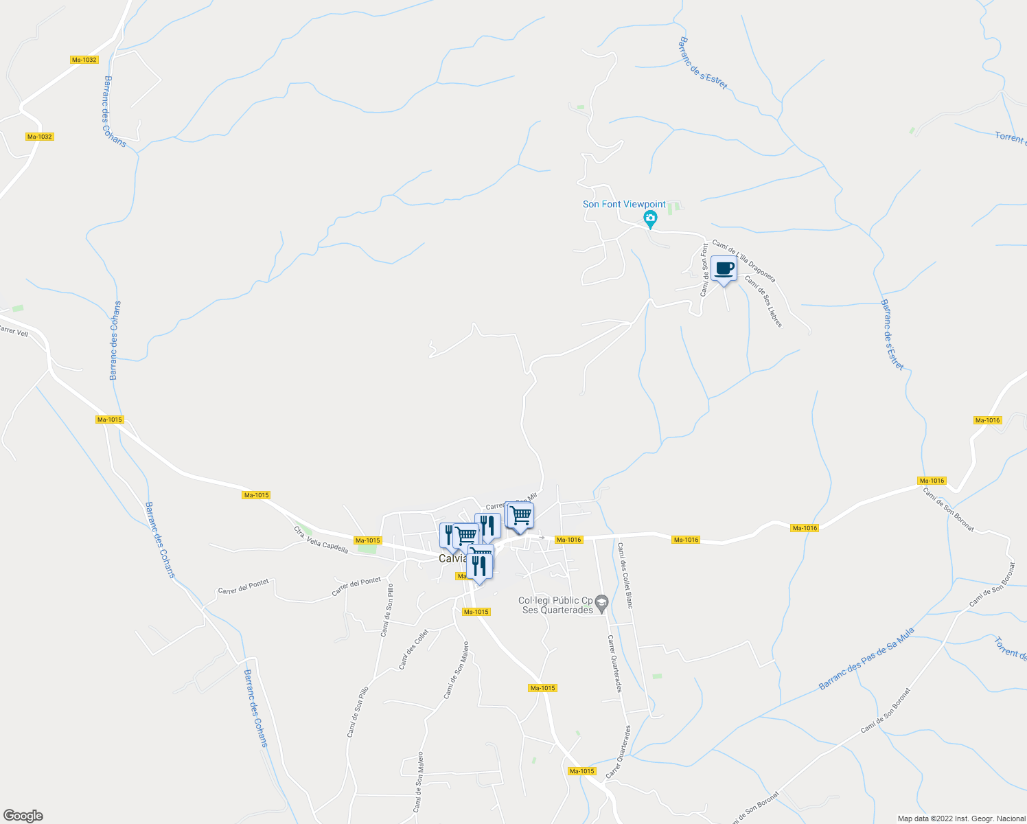 map of restaurants, bars, coffee shops, grocery stores, and more near 2 Camí des Molí des Castellet in Calvià