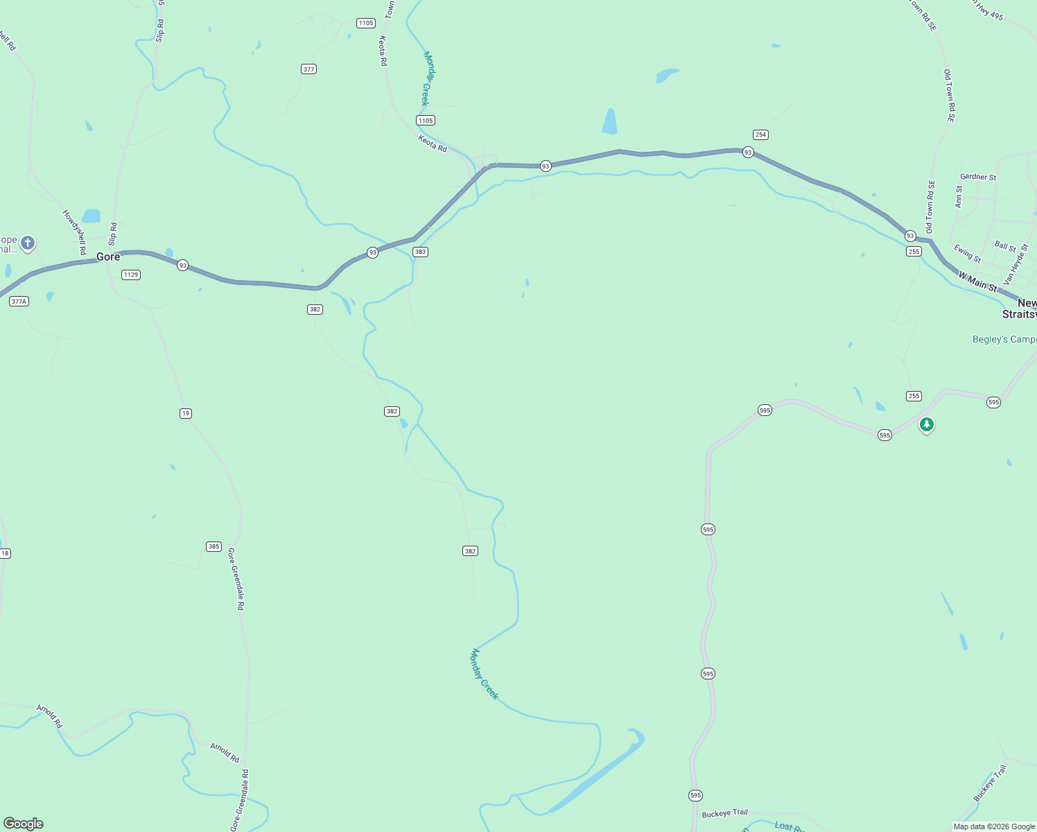 map of restaurants, bars, coffee shops, grocery stores, and more near 10290 Tucker Road in New Straitsville