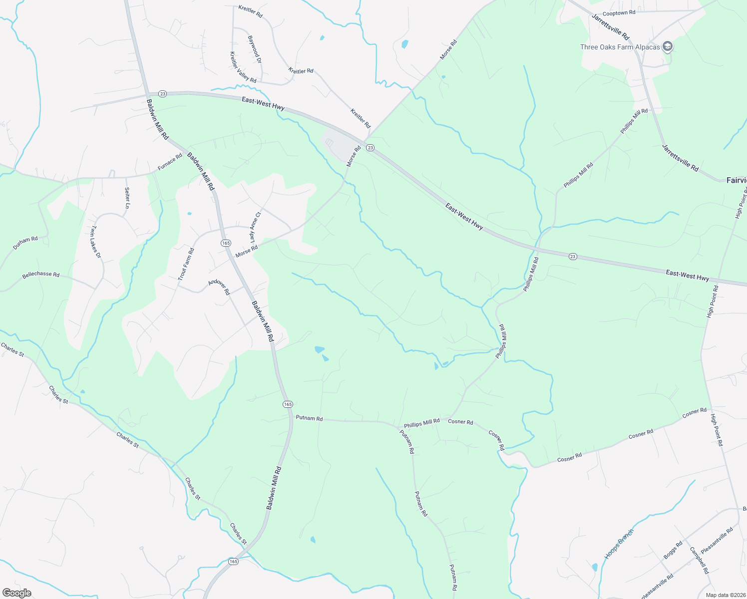 map of restaurants, bars, coffee shops, grocery stores, and more near 1802 Morning Brook Drive in Forest Hill