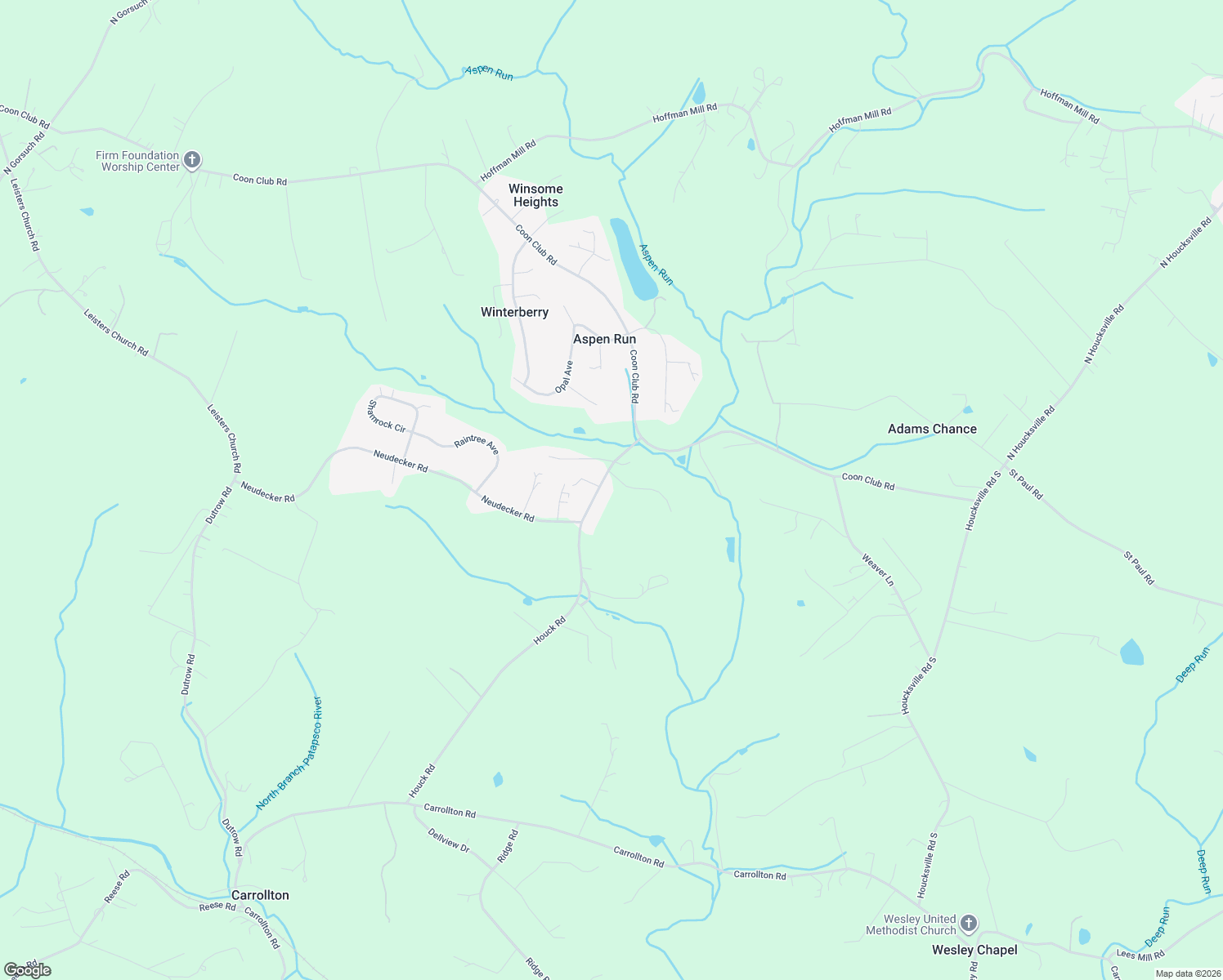 map of restaurants, bars, coffee shops, grocery stores, and more near 35 Houck Road in Westminster