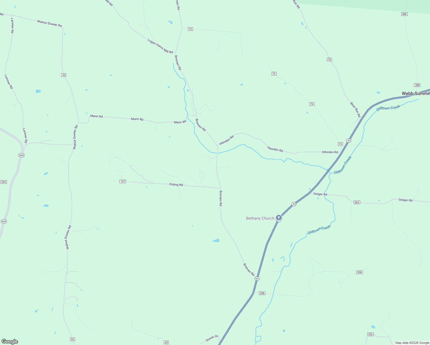 map of restaurants, bars, coffee shops, grocery stores, and more near 10391 Bremen Road in Logan