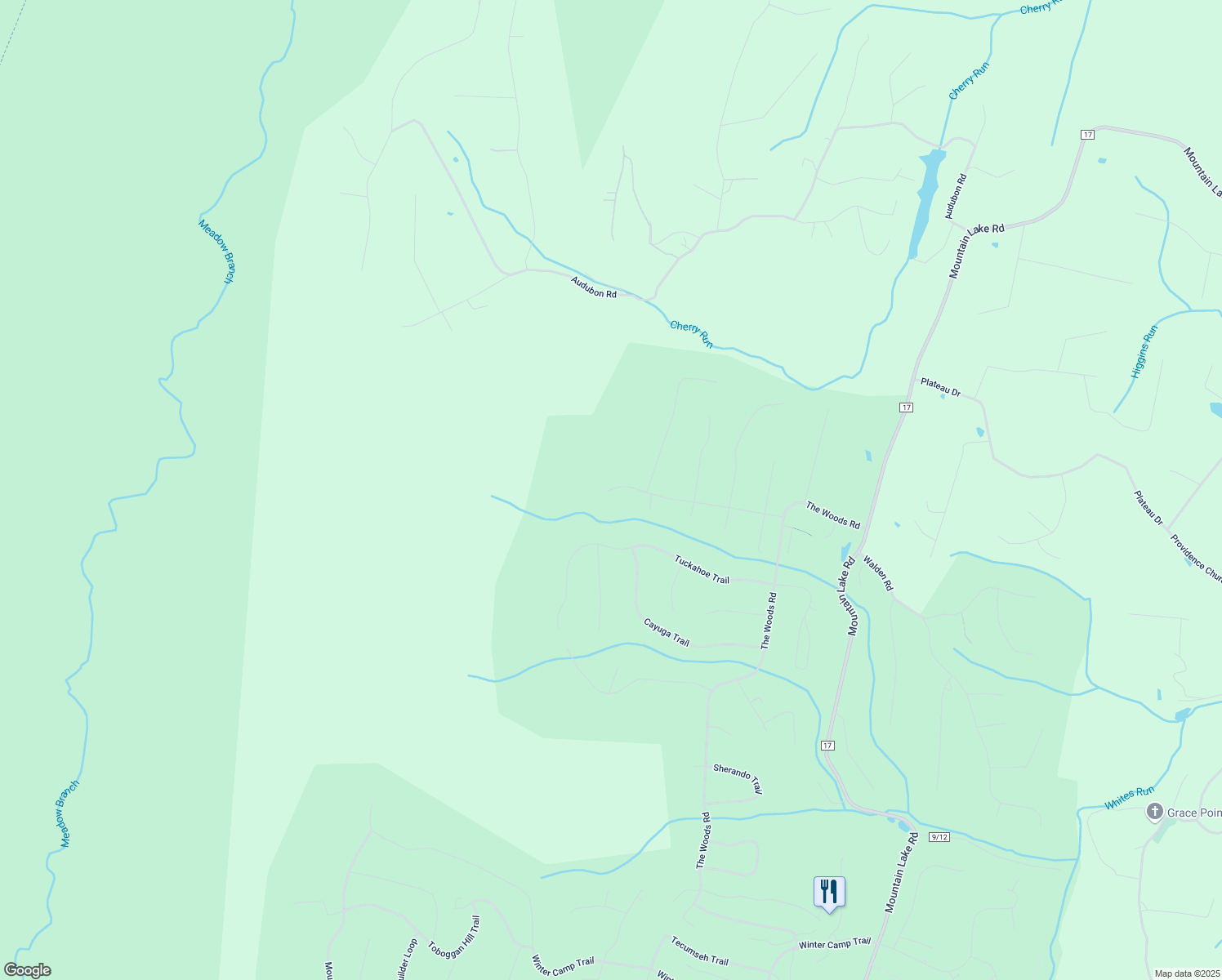 map of restaurants, bars, coffee shops, grocery stores, and more near 499 Bald Eagle Trail in Hedgesville