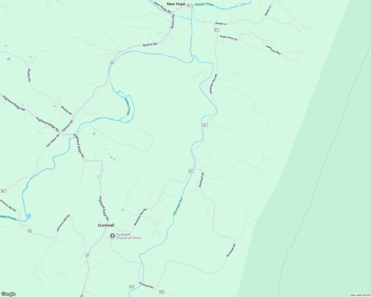 map of restaurants, bars, coffee shops, grocery stores, and more near 1712 Mountain Run Road in Berkeley Springs