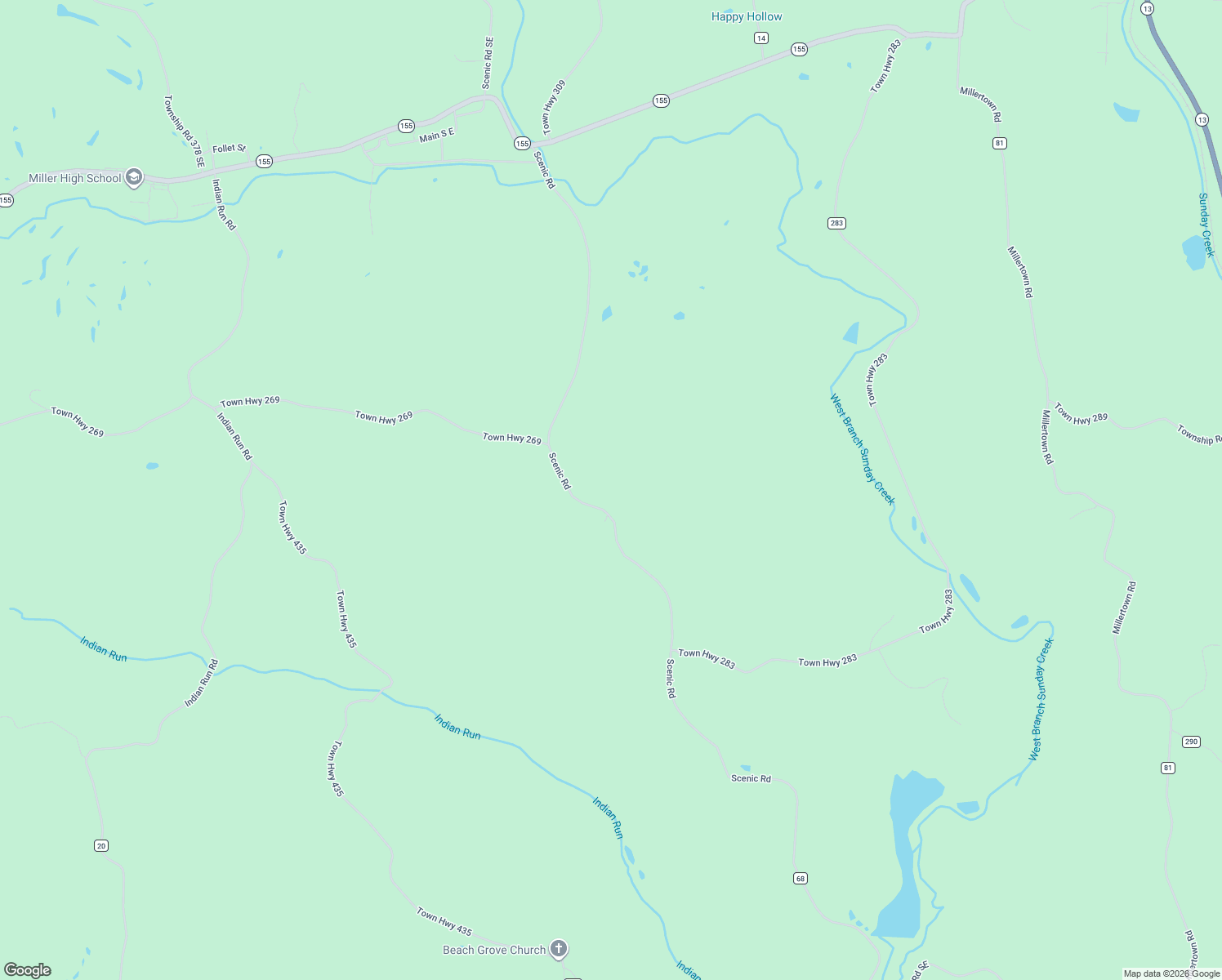 map of restaurants, bars, coffee shops, grocery stores, and more near 11226 Ohio 155 in Corning