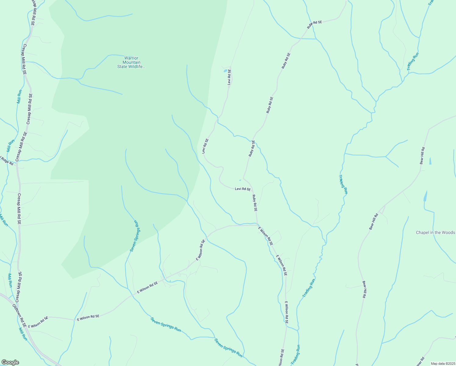 map of restaurants, bars, coffee shops, grocery stores, and more near 16004 Levi Road Southeast in Oldtown