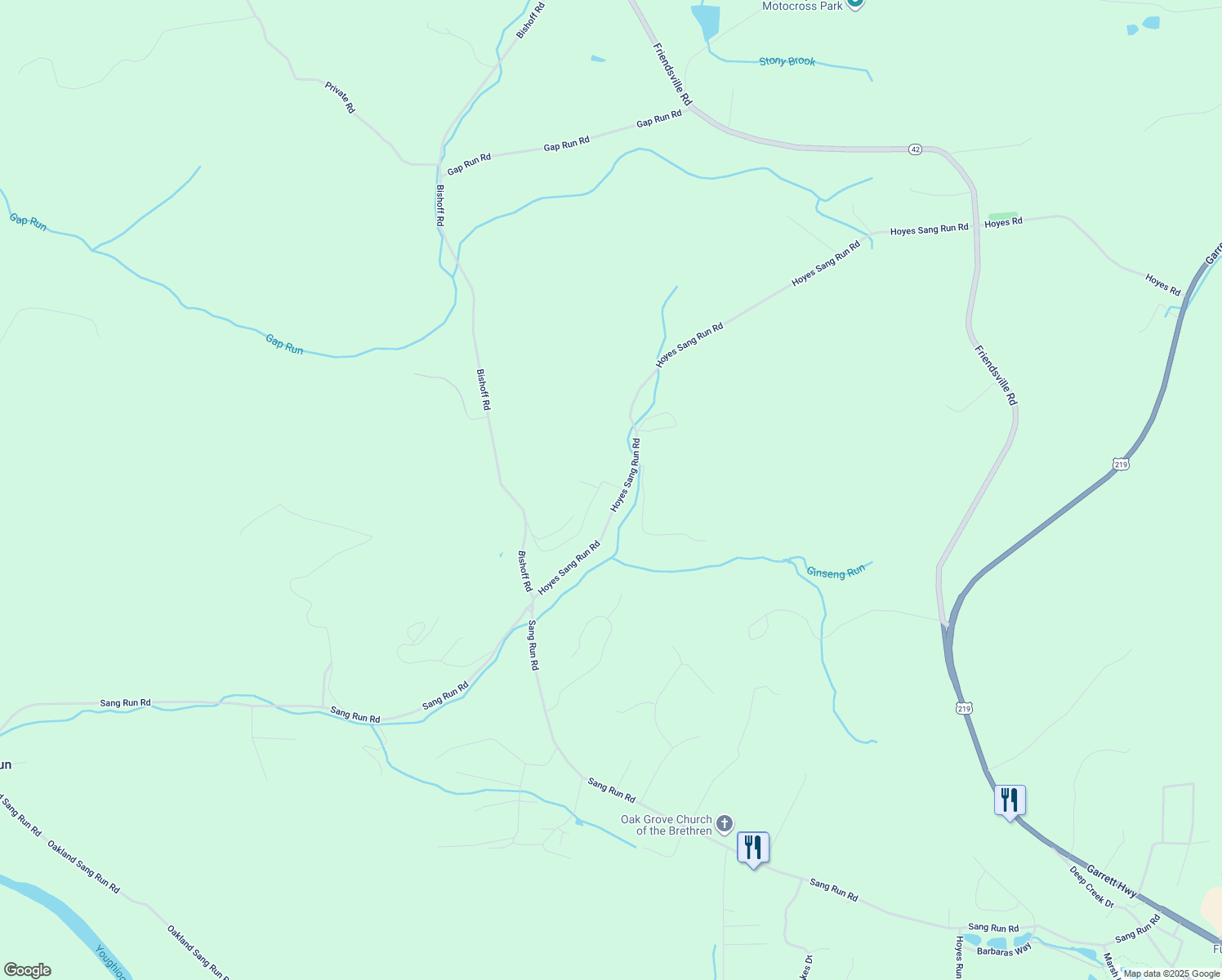 map of restaurants, bars, coffee shops, grocery stores, and more near 306 Cherry Lane Road in Friendsville