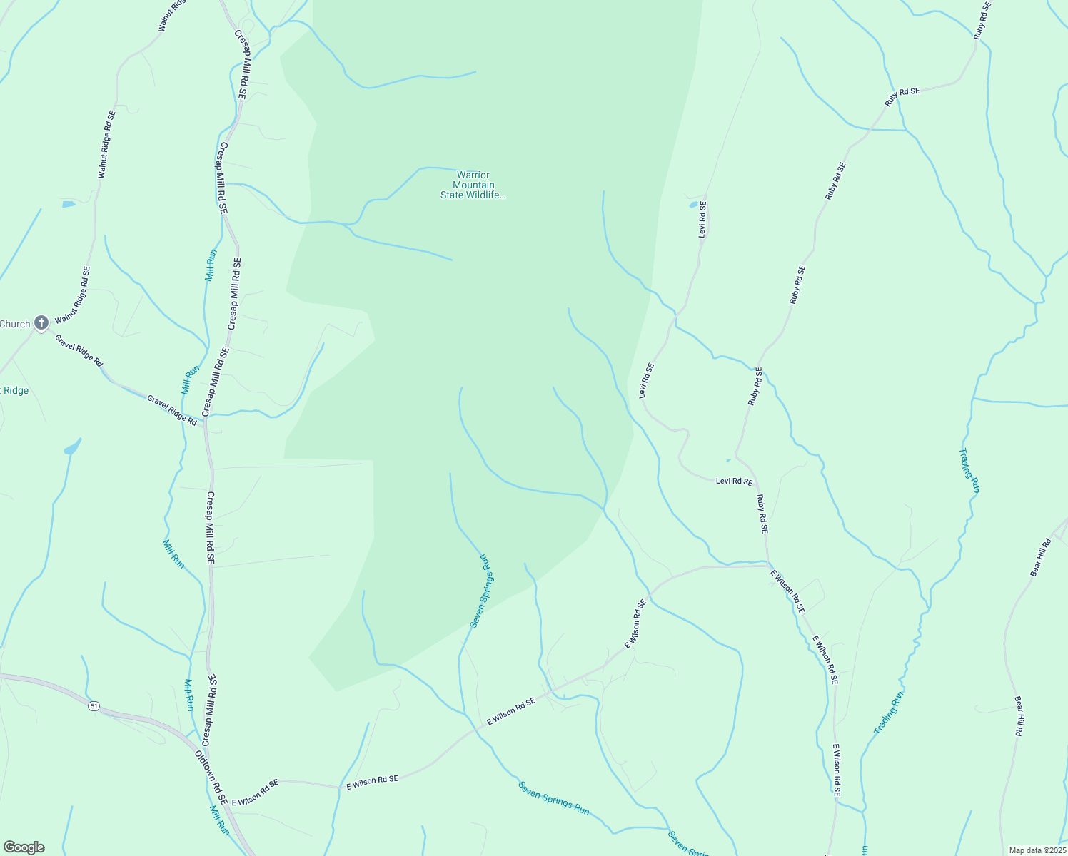 map of restaurants, bars, coffee shops, grocery stores, and more near 16004 Levi Road Southeast in Oldtown
