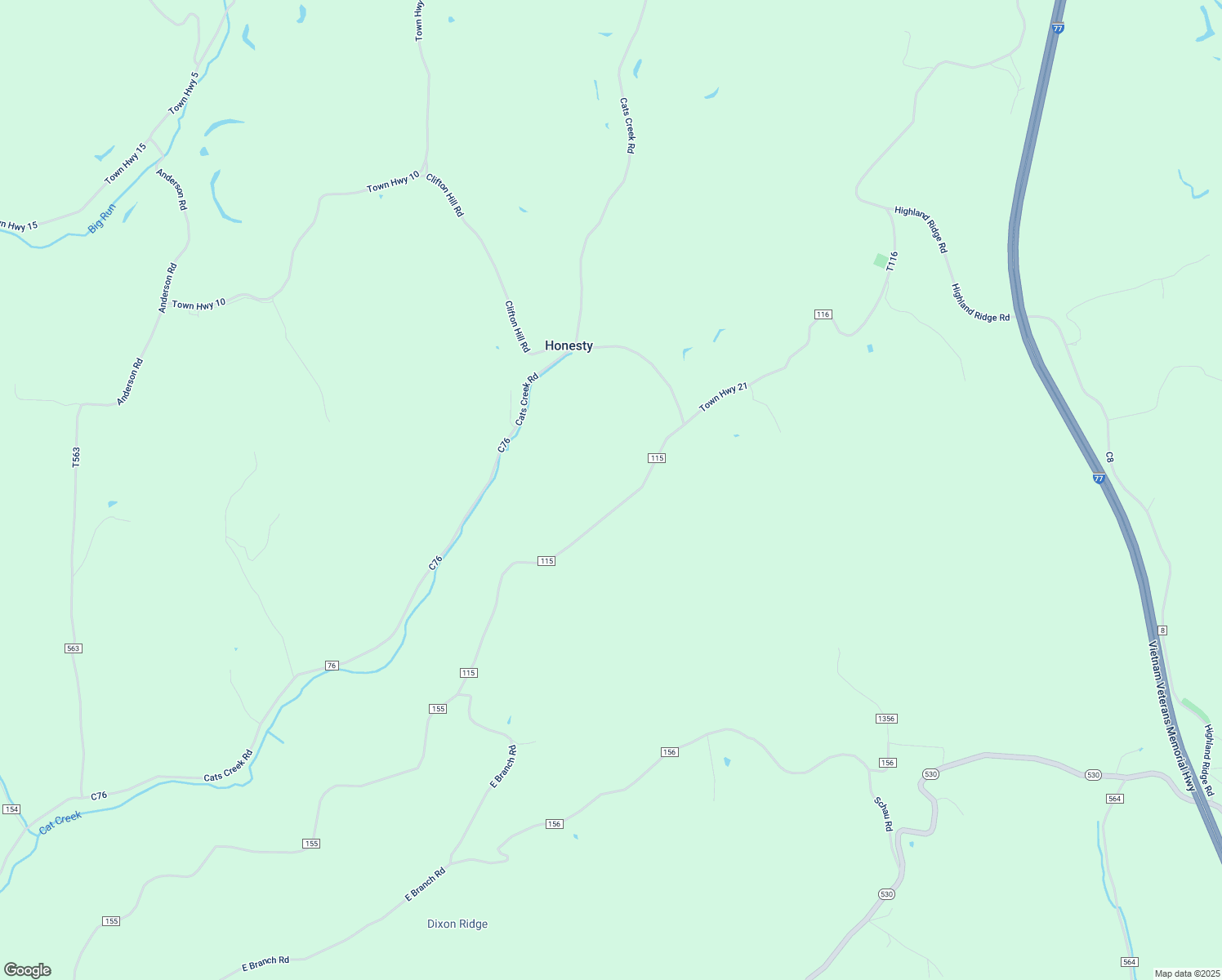map of restaurants, bars, coffee shops, grocery stores, and more near in Honesty