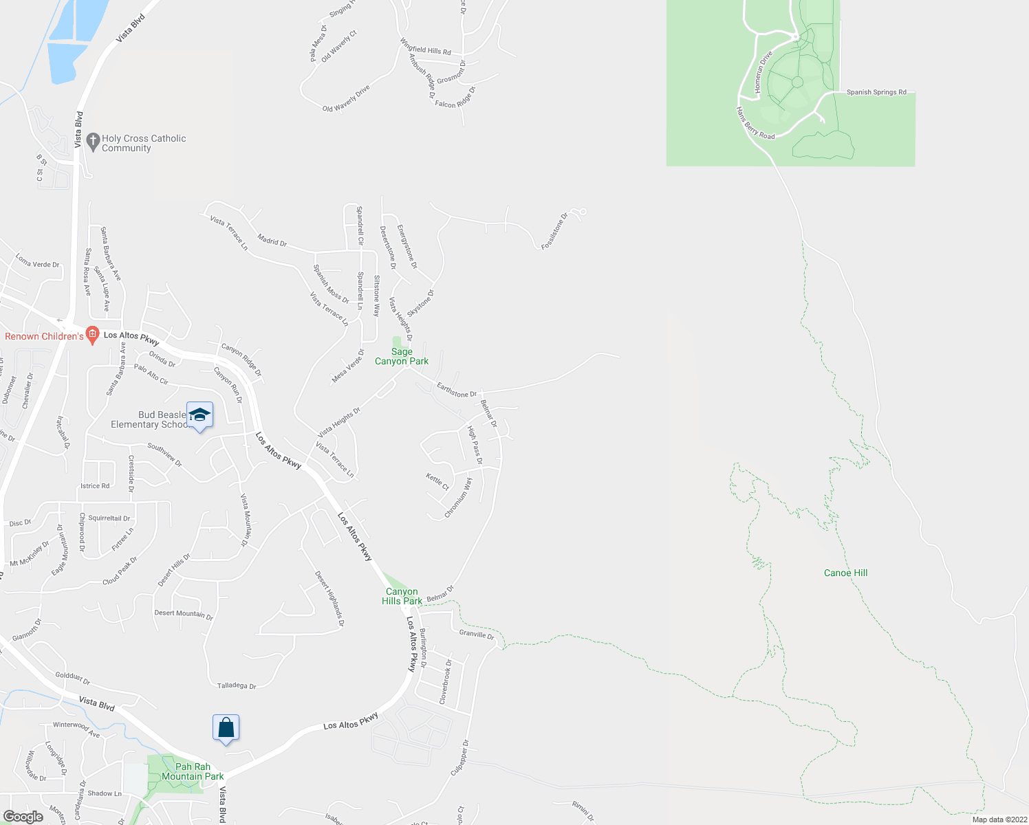 map of restaurants, bars, coffee shops, grocery stores, and more near 2973 Kimberlite Road in Sparks