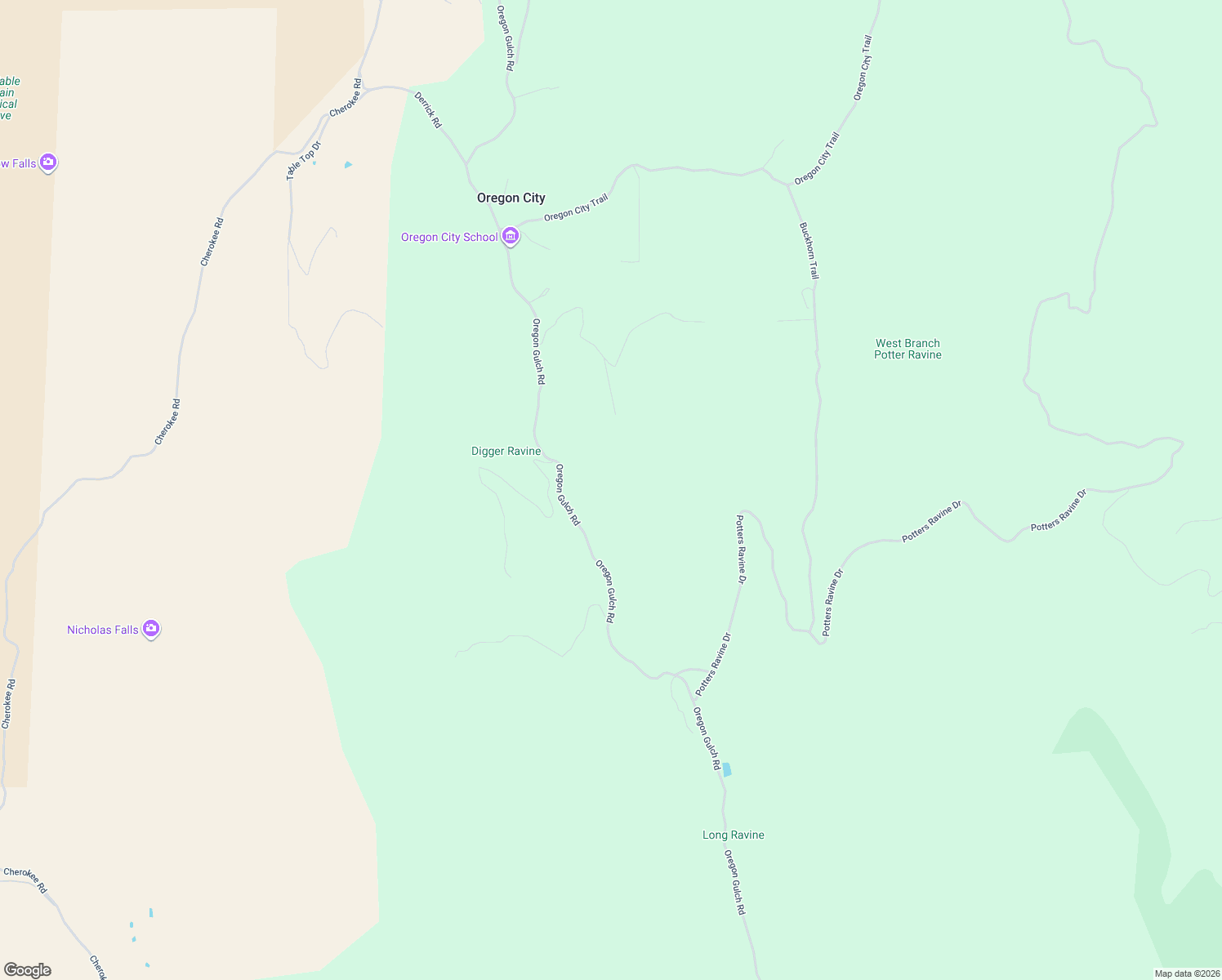map of restaurants, bars, coffee shops, grocery stores, and more near 1759 Oregon Gulch Road in Oroville