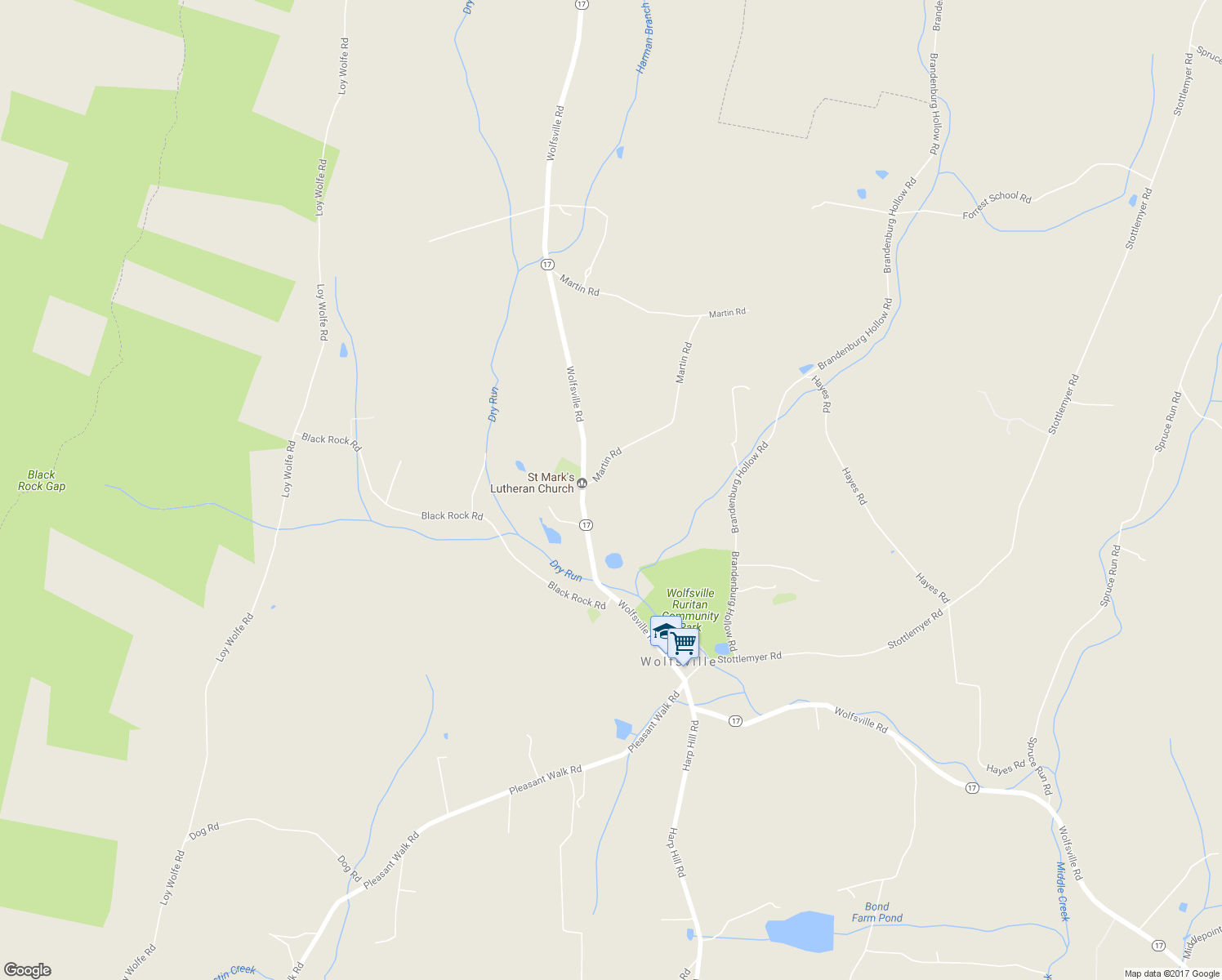 map of restaurants, bars, coffee shops, grocery stores, and more near 12709 Martin Road in Smithsburg