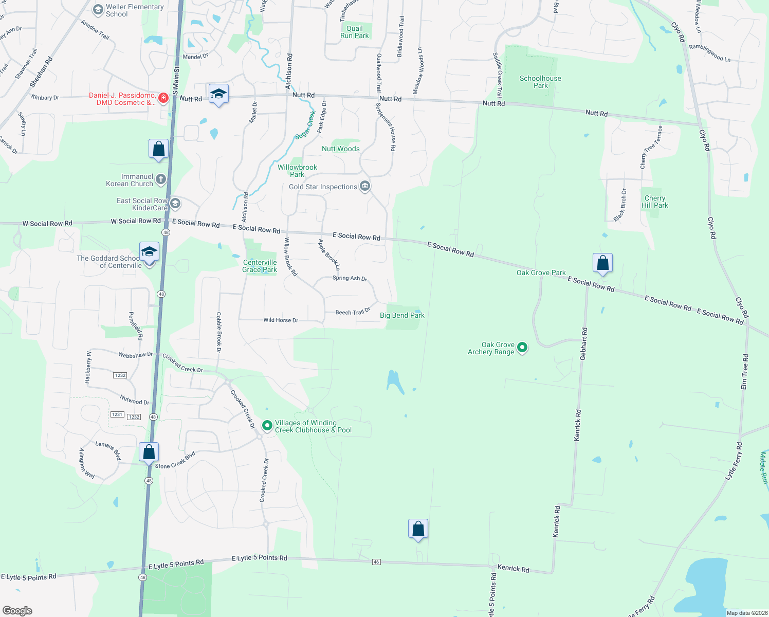 map of restaurants, bars, coffee shops, grocery stores, and more near 1320 Spring Ash Drive in Montgomery County