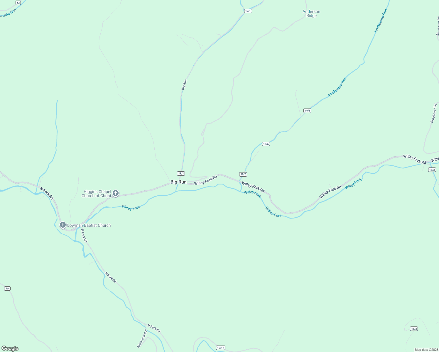 map of restaurants, bars, coffee shops, grocery stores, and more near 11479 Willey Fork Road in Burton