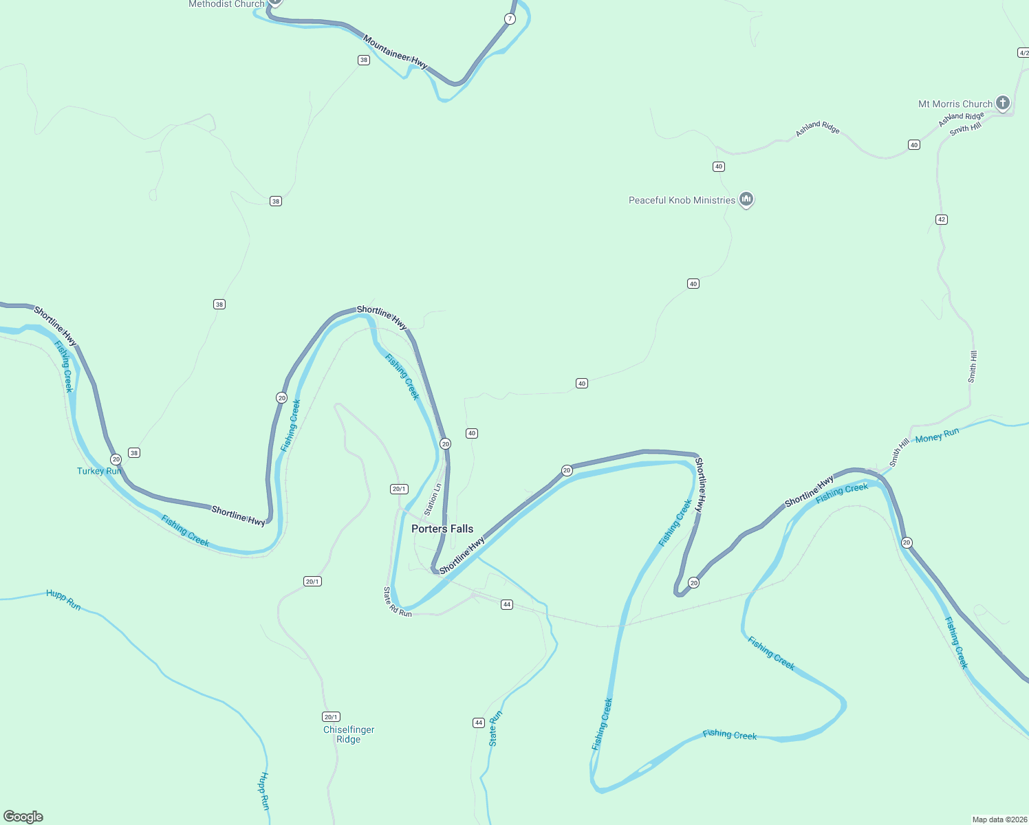 map of restaurants, bars, coffee shops, grocery stores, and more near in Porters Falls