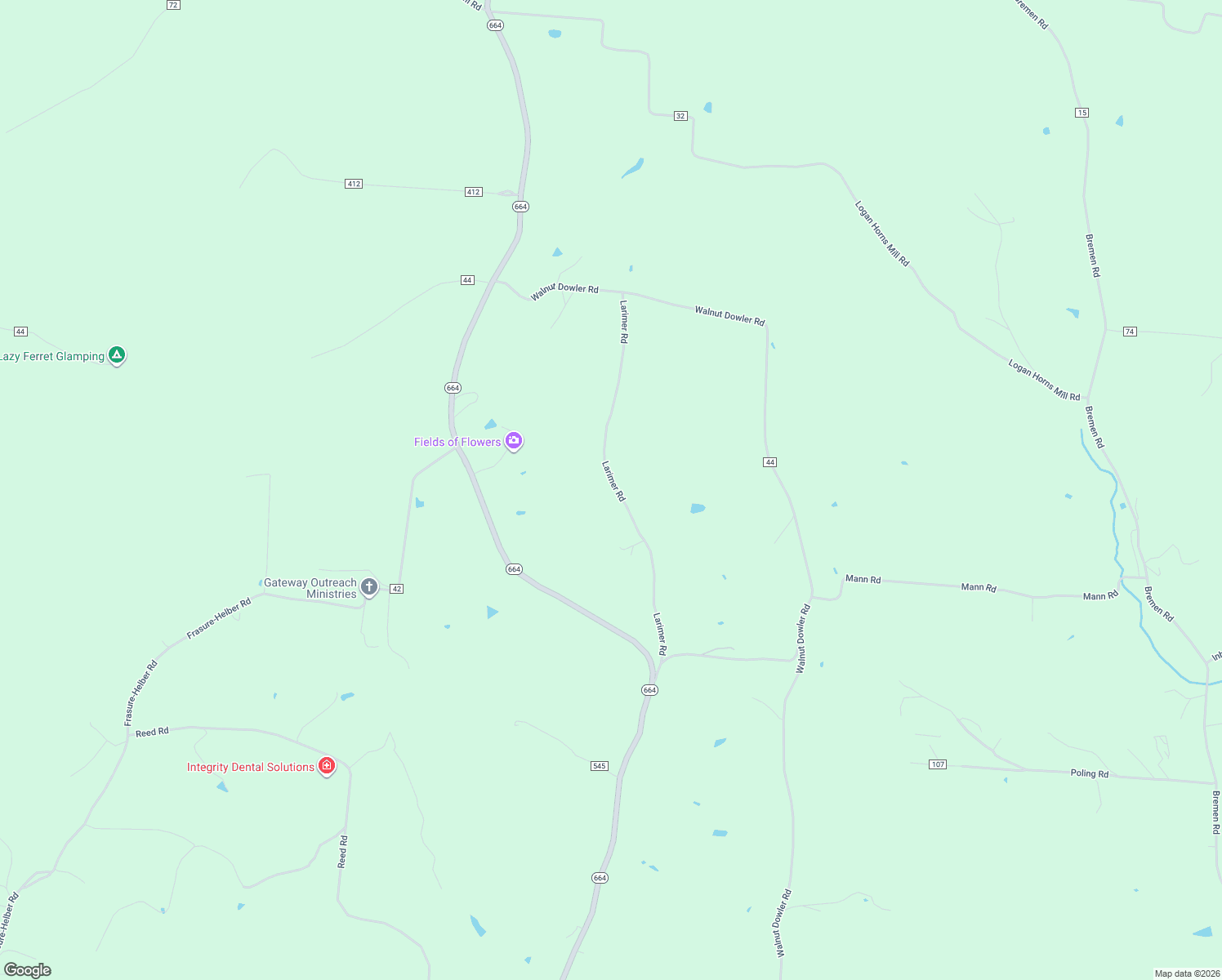 map of restaurants, bars, coffee shops, grocery stores, and more near 9200-9888 Larimer Road in Logan