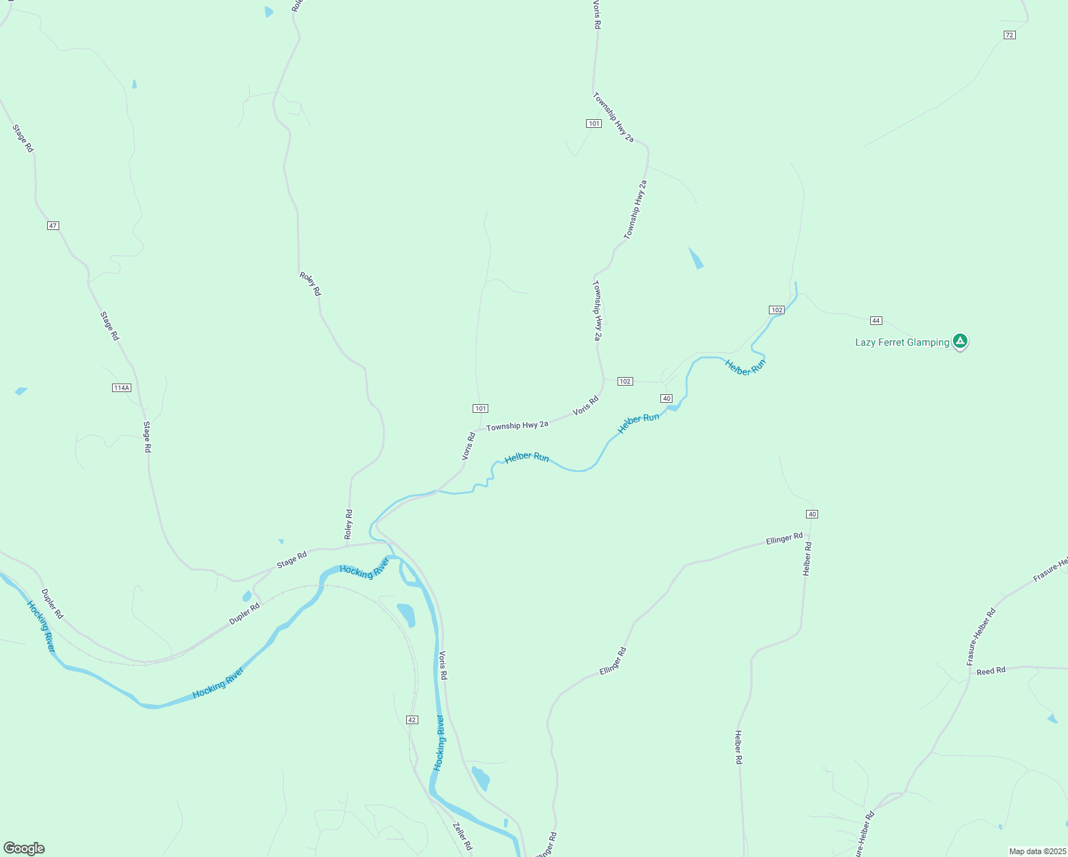 map of restaurants, bars, coffee shops, grocery stores, and more near 9898 Voris Road in Logan