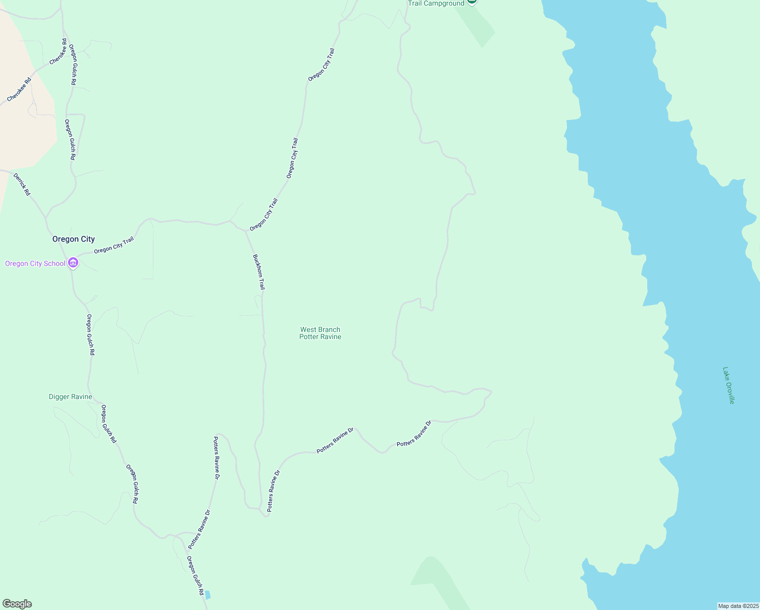 map of restaurants, bars, coffee shops, grocery stores, and more near 2 Oregon City Trail in Oroville