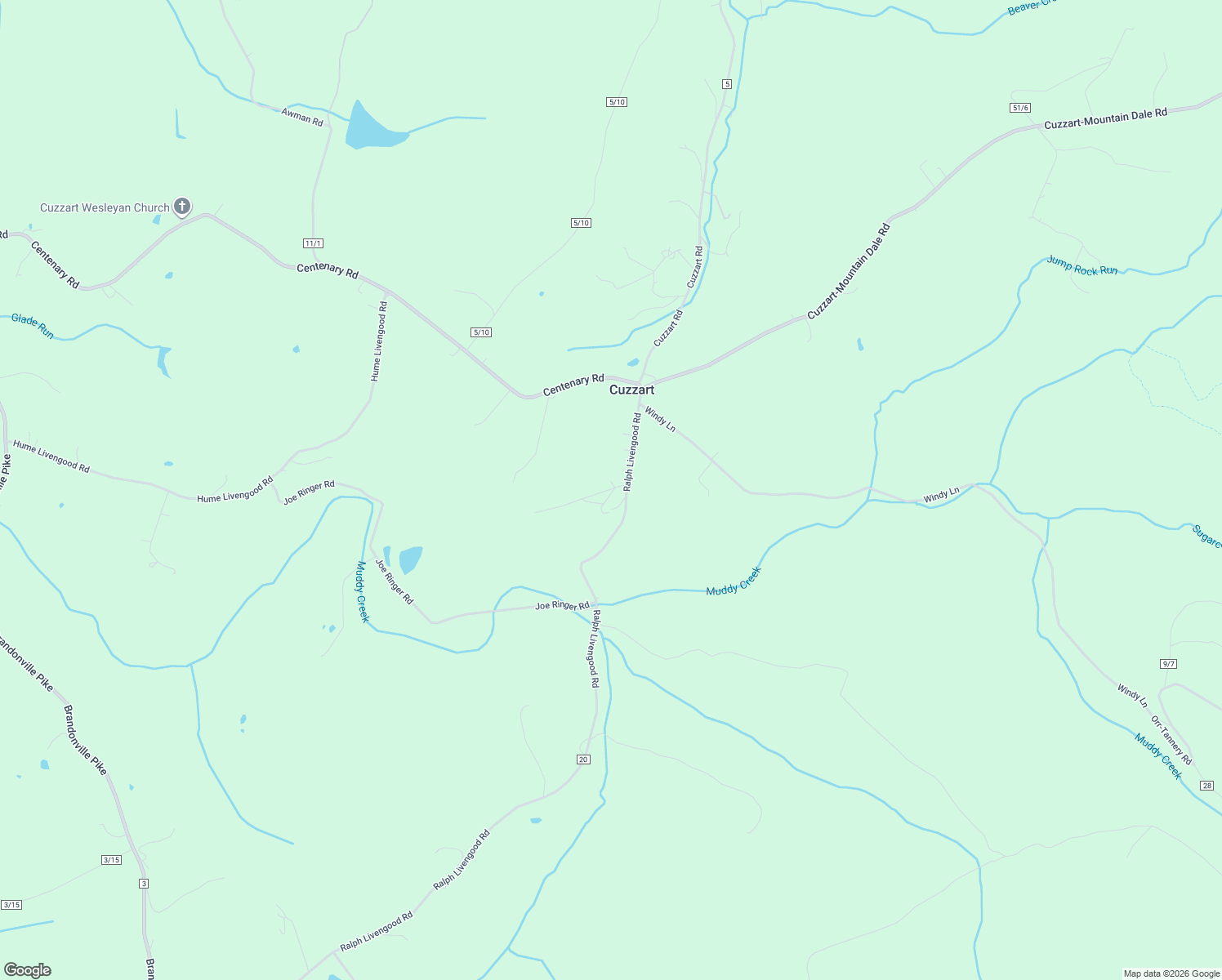 map of restaurants, bars, coffee shops, grocery stores, and more near 2349 Ralph Livengood Road in Bruceton Mills